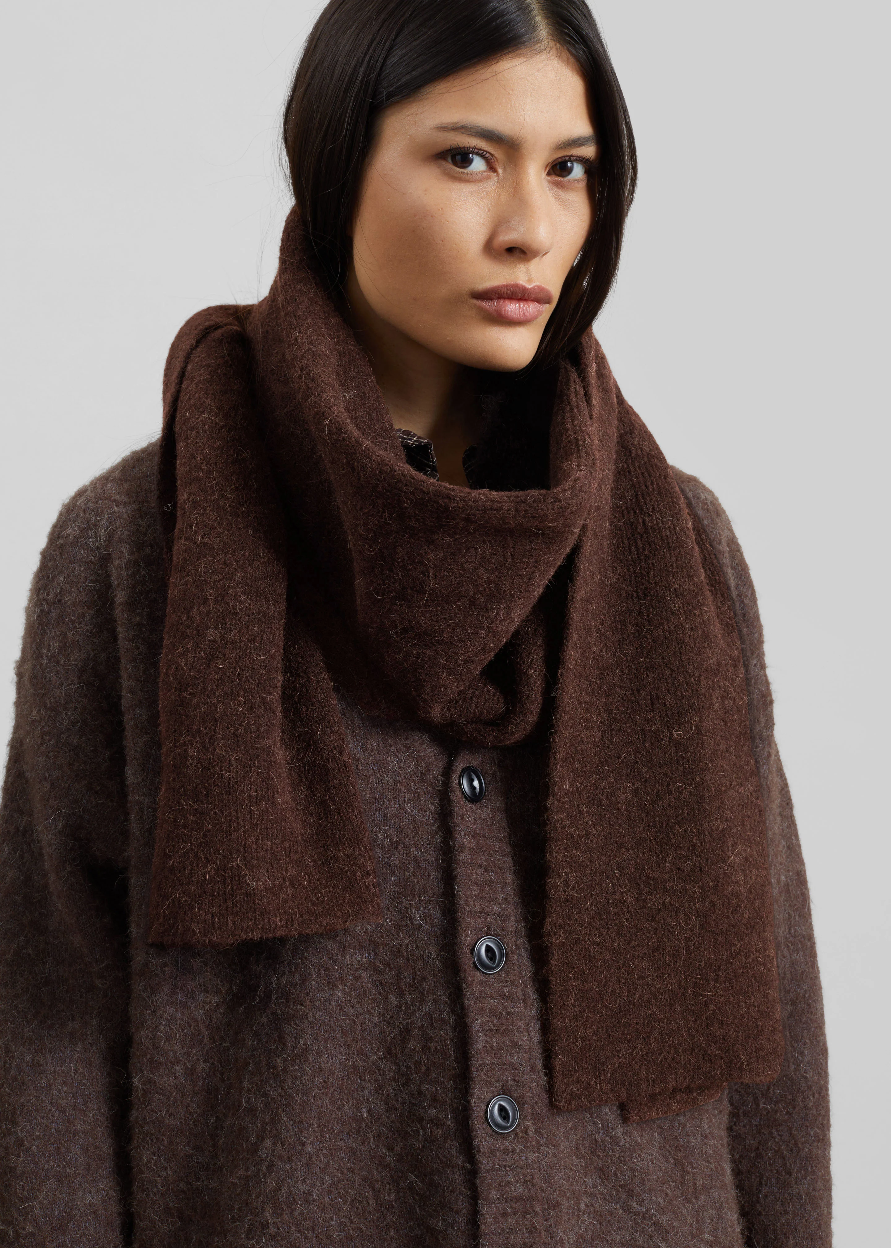 Samsøe Samsøe Nor X Scarf - Black Coffee - Image 3
