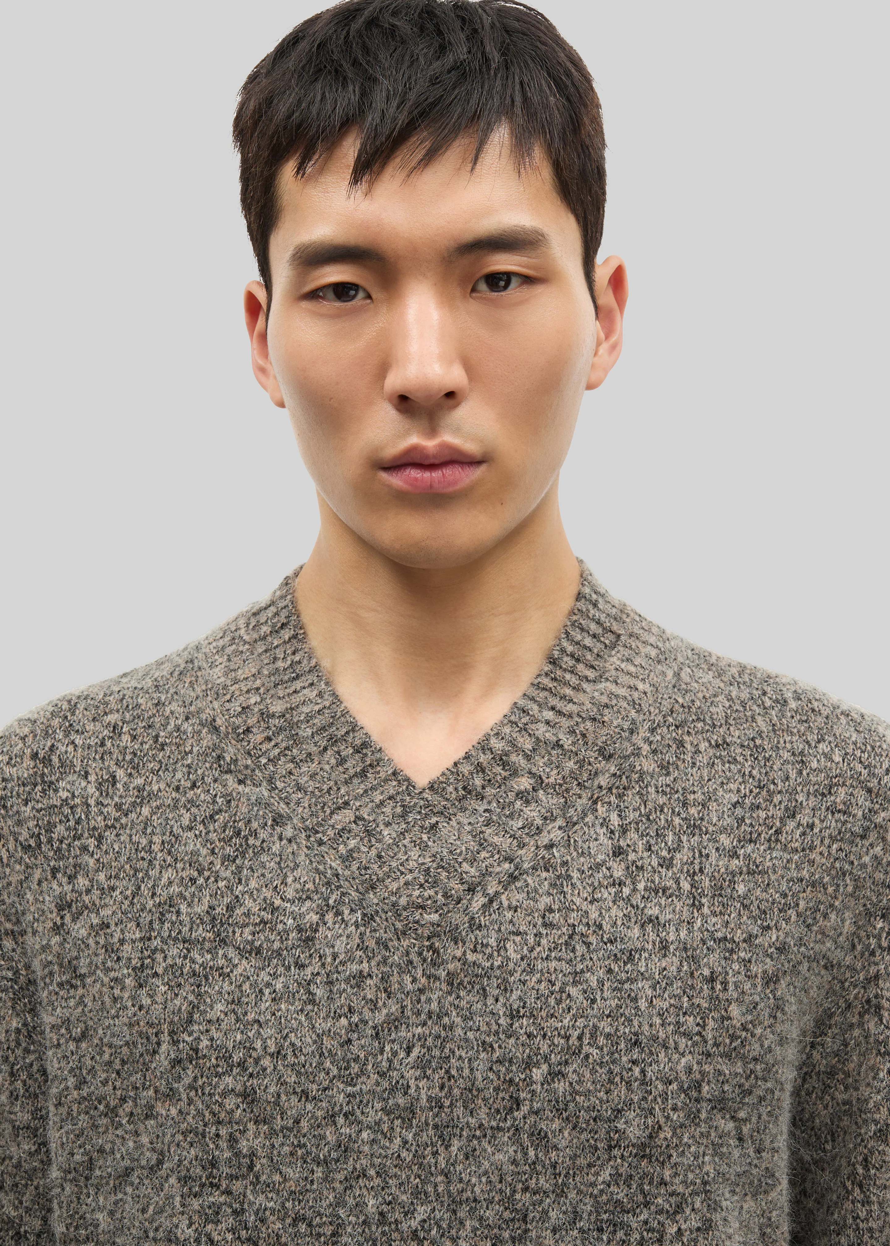 Samsøe Samsøe Safloyd V-Neck Sweater - Fossil Melange - Image 2
