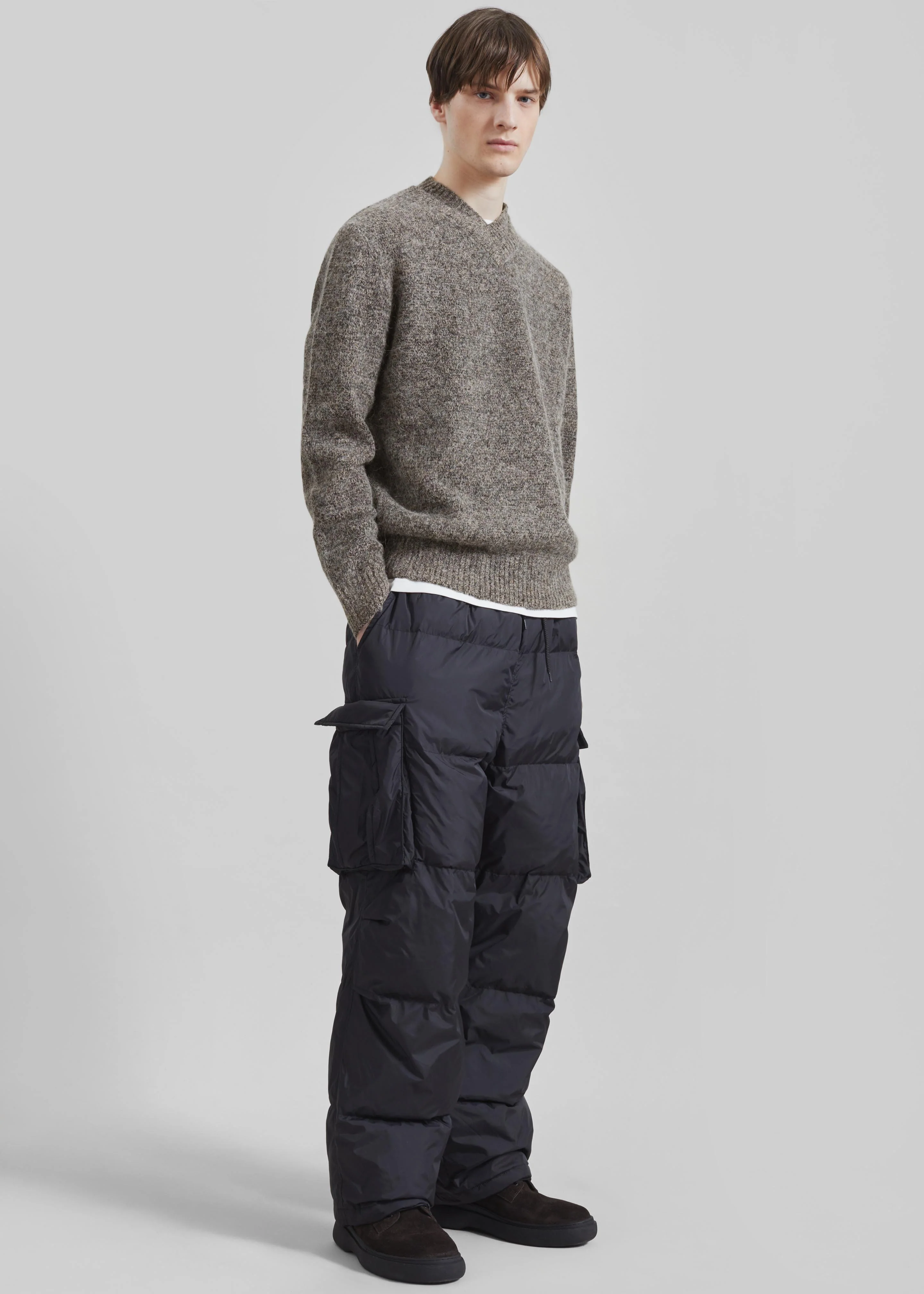 Samsøe Samsøe Safloyd V-Neck Sweater - Fossil Melange - Image 3