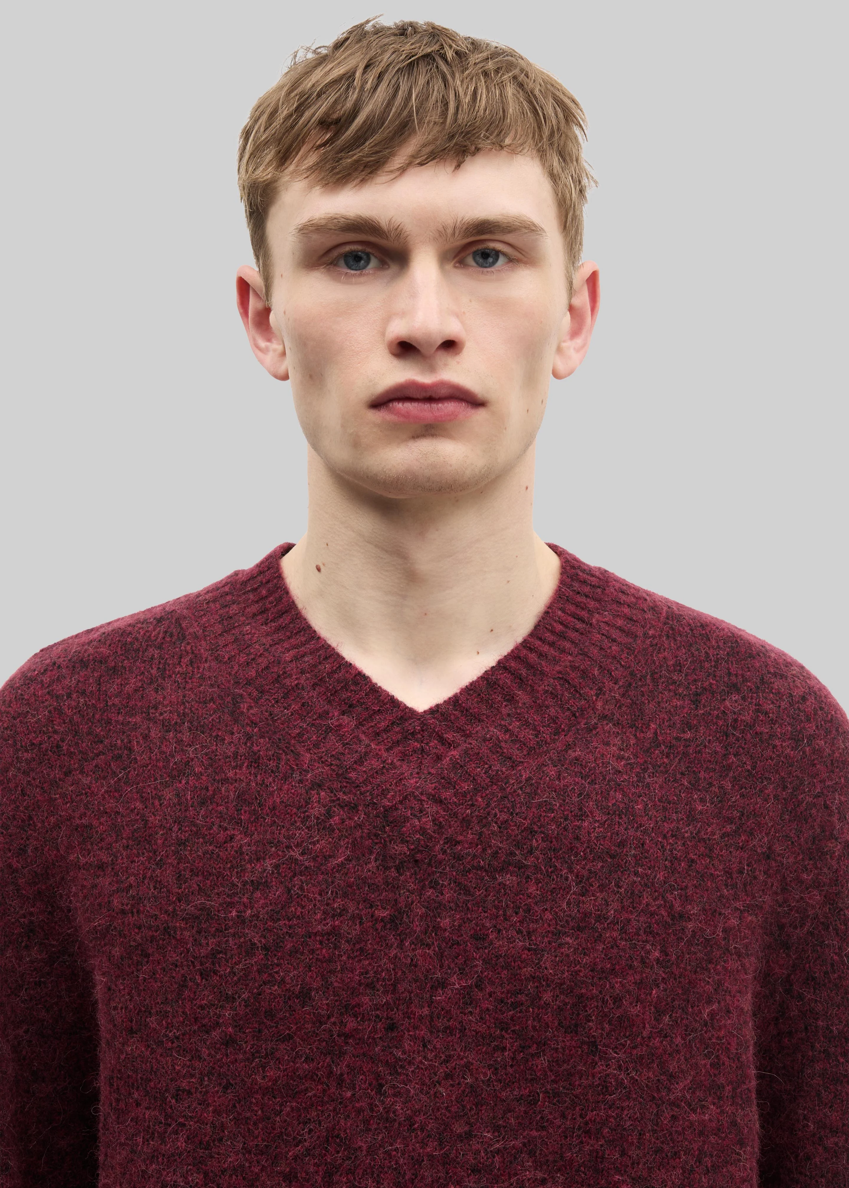 Samsøe Samsøe Safloyd V-Neck Sweater - Rum Raisin Melange - Image 3