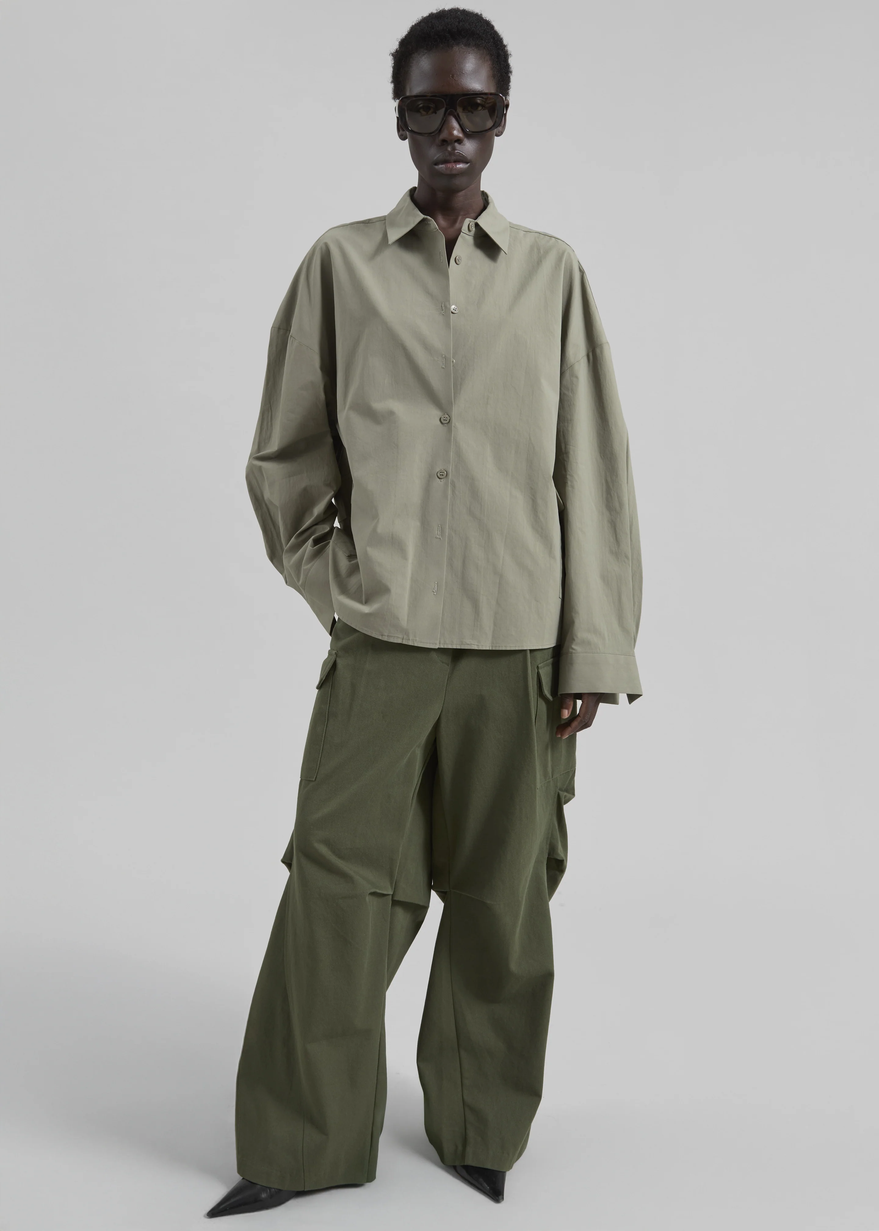 Sancey Cargo Pocket Shirt - Olive - Image 2