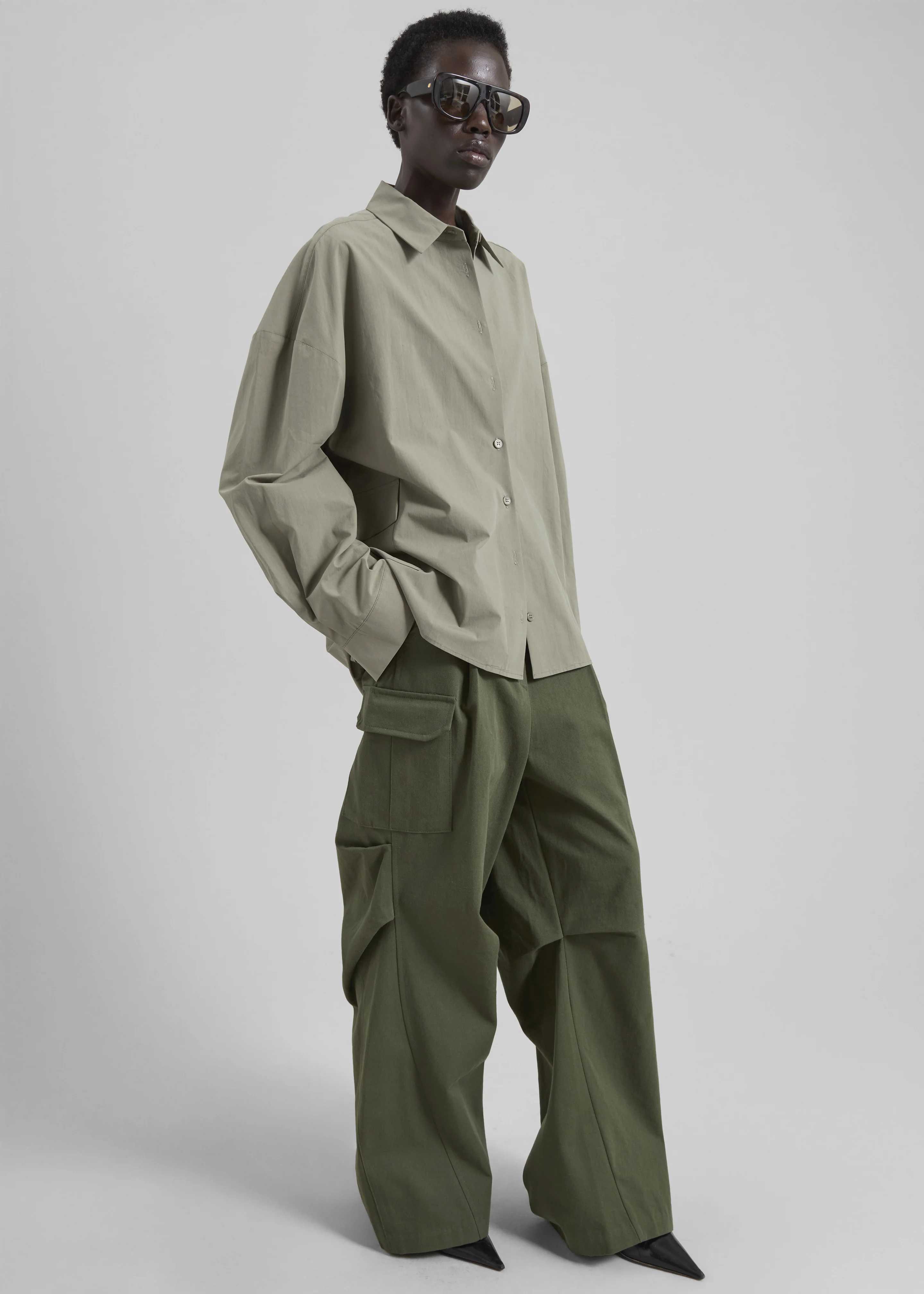 Sancey Cargo Pocket Shirt - Olive - Image 5