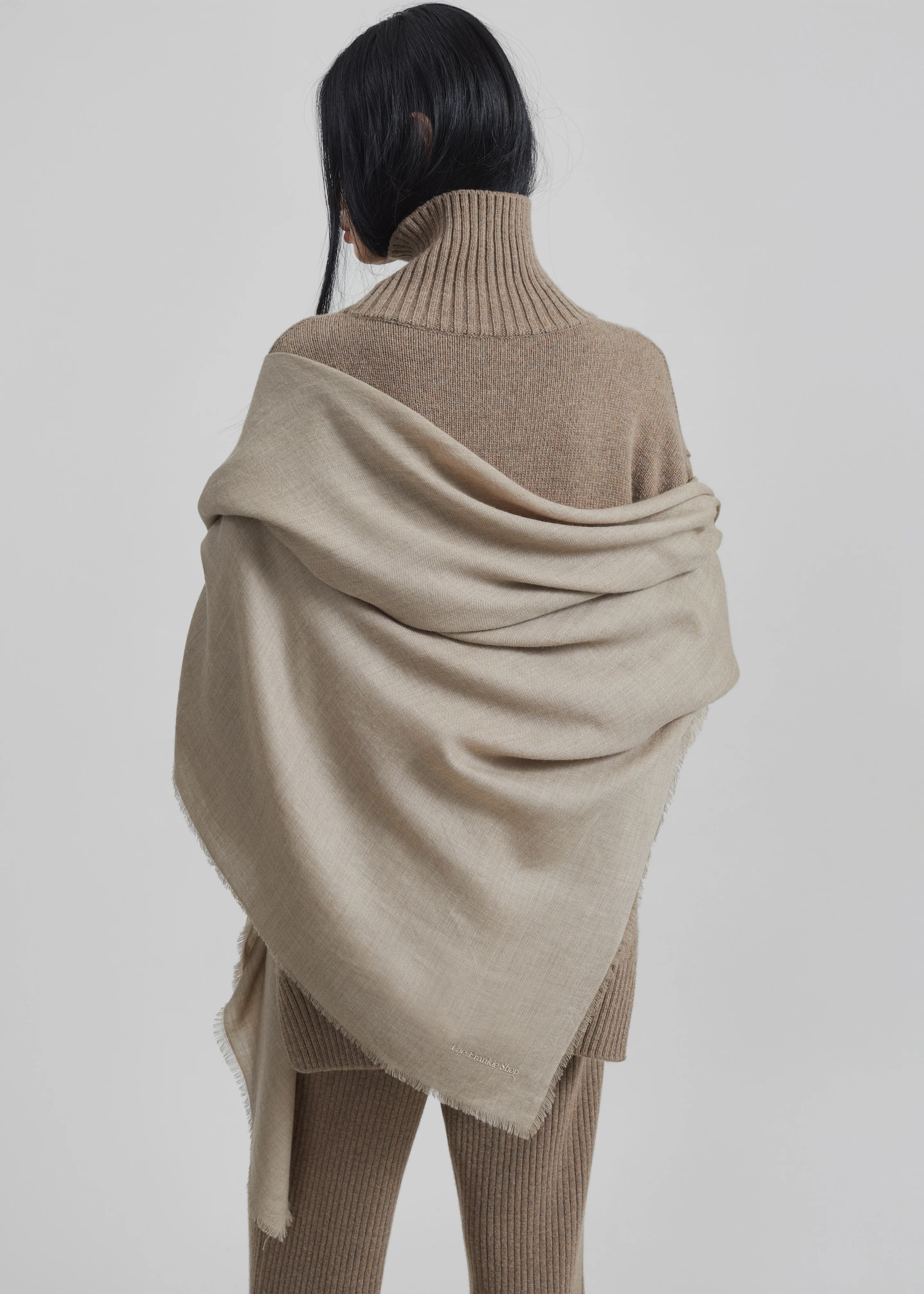 Sanova Cashmere Twill Scarf - Taupe - Image 4