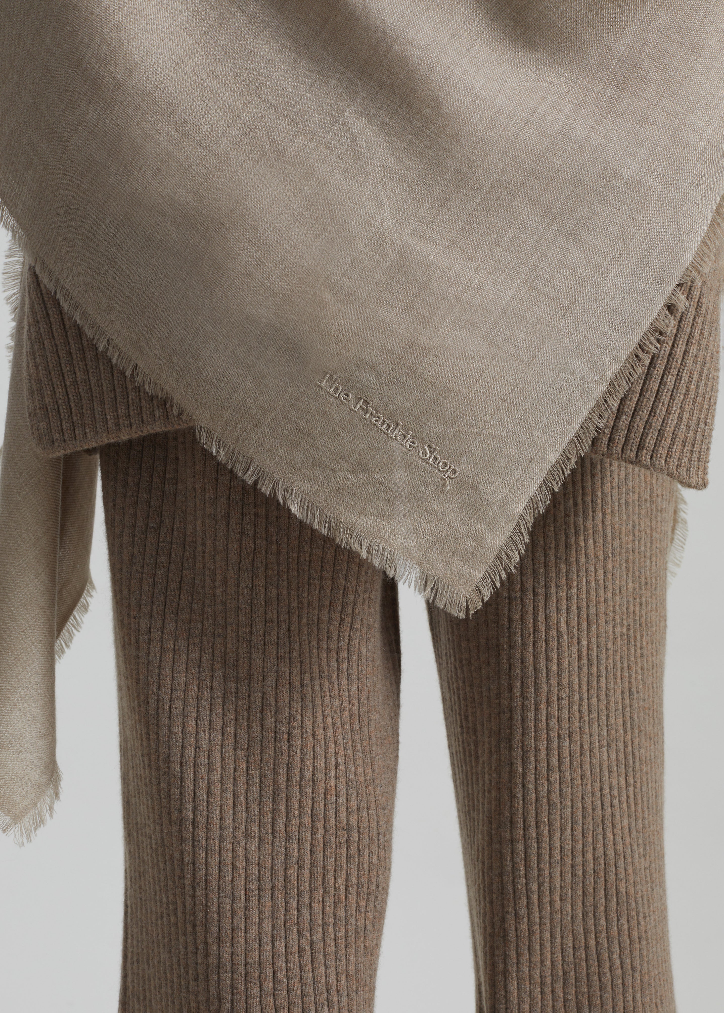 Sanova Cashmere Twill Scarf - Taupe - Image 5