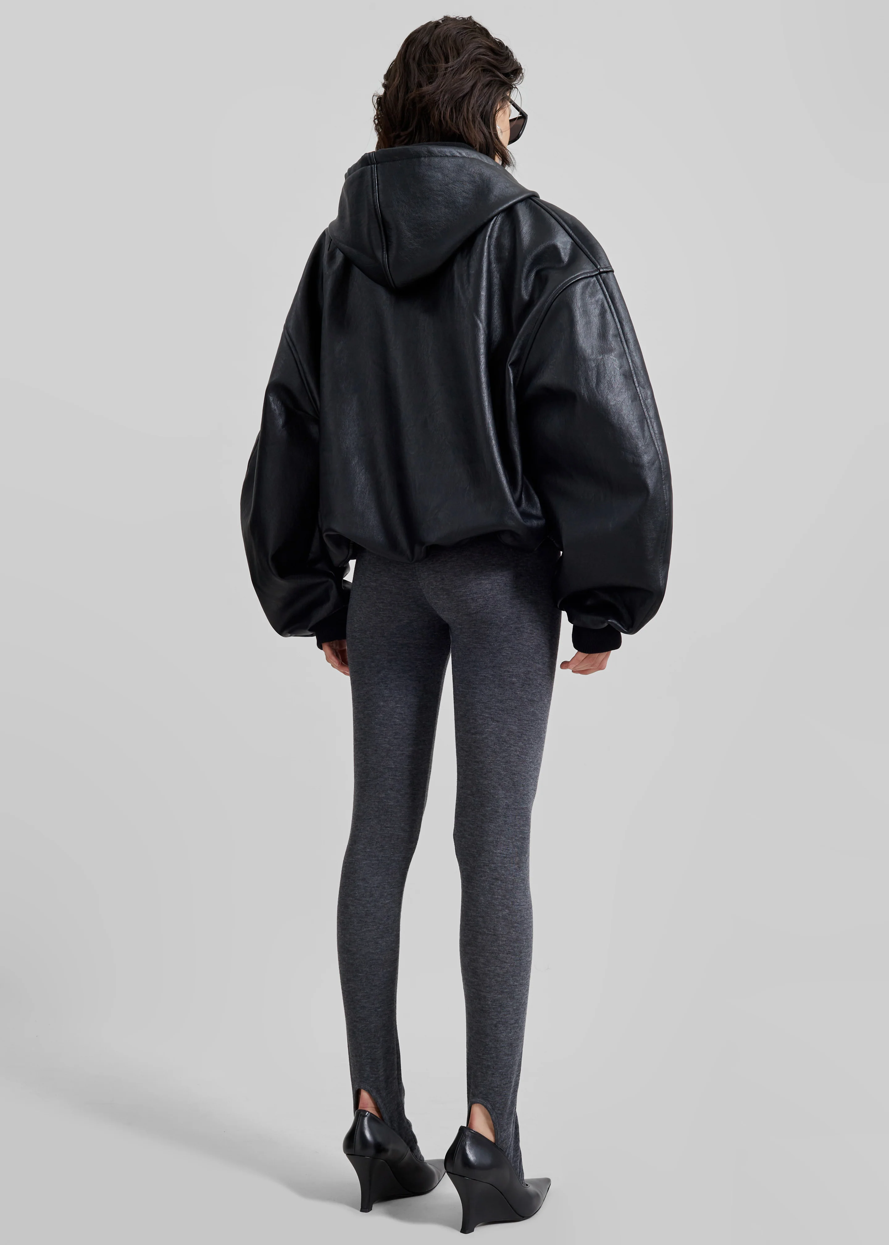 Santiago Faux Leather Jacket - Black - Image 8