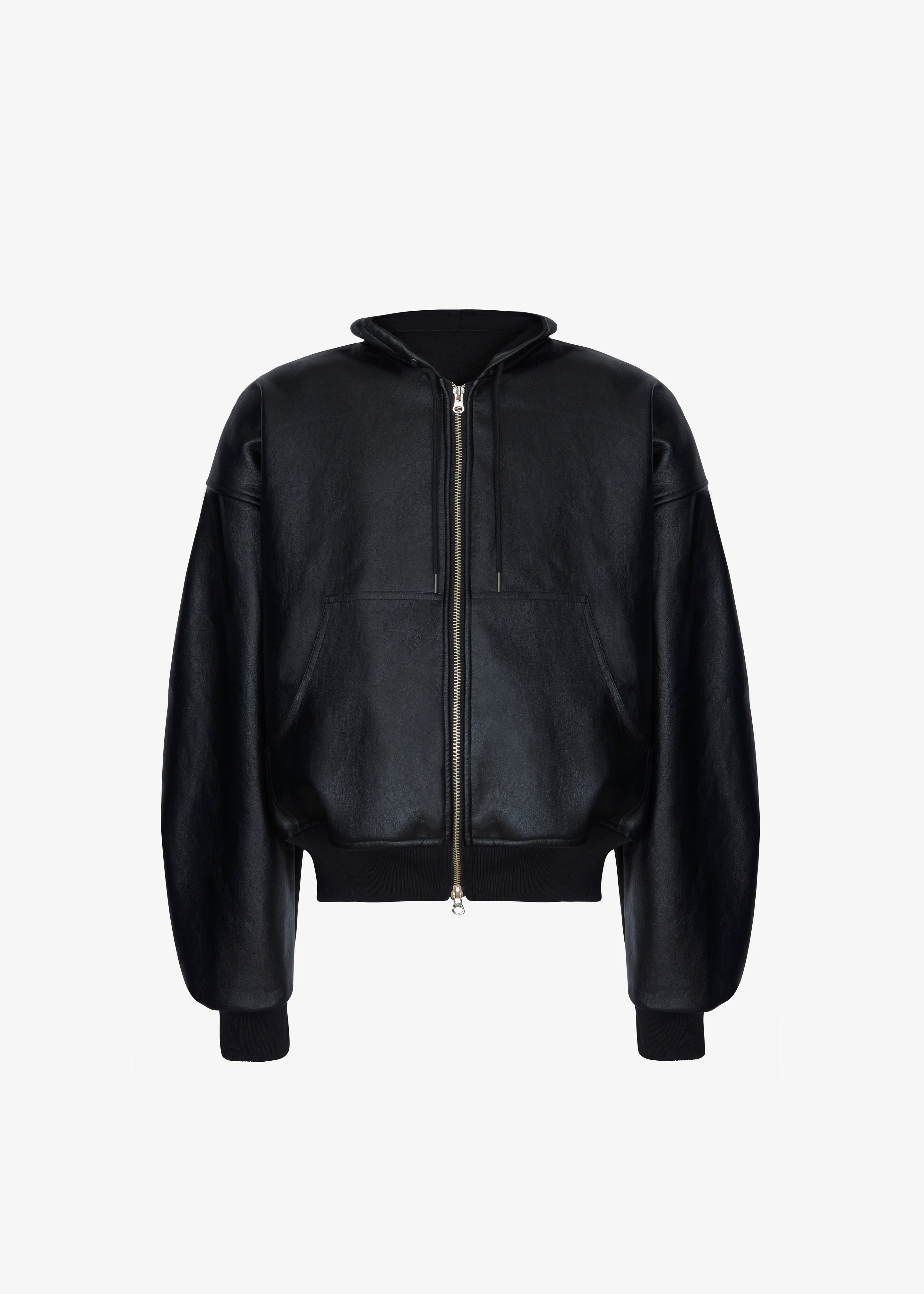 Santiago Faux Leather Jacket - Black - Image 9