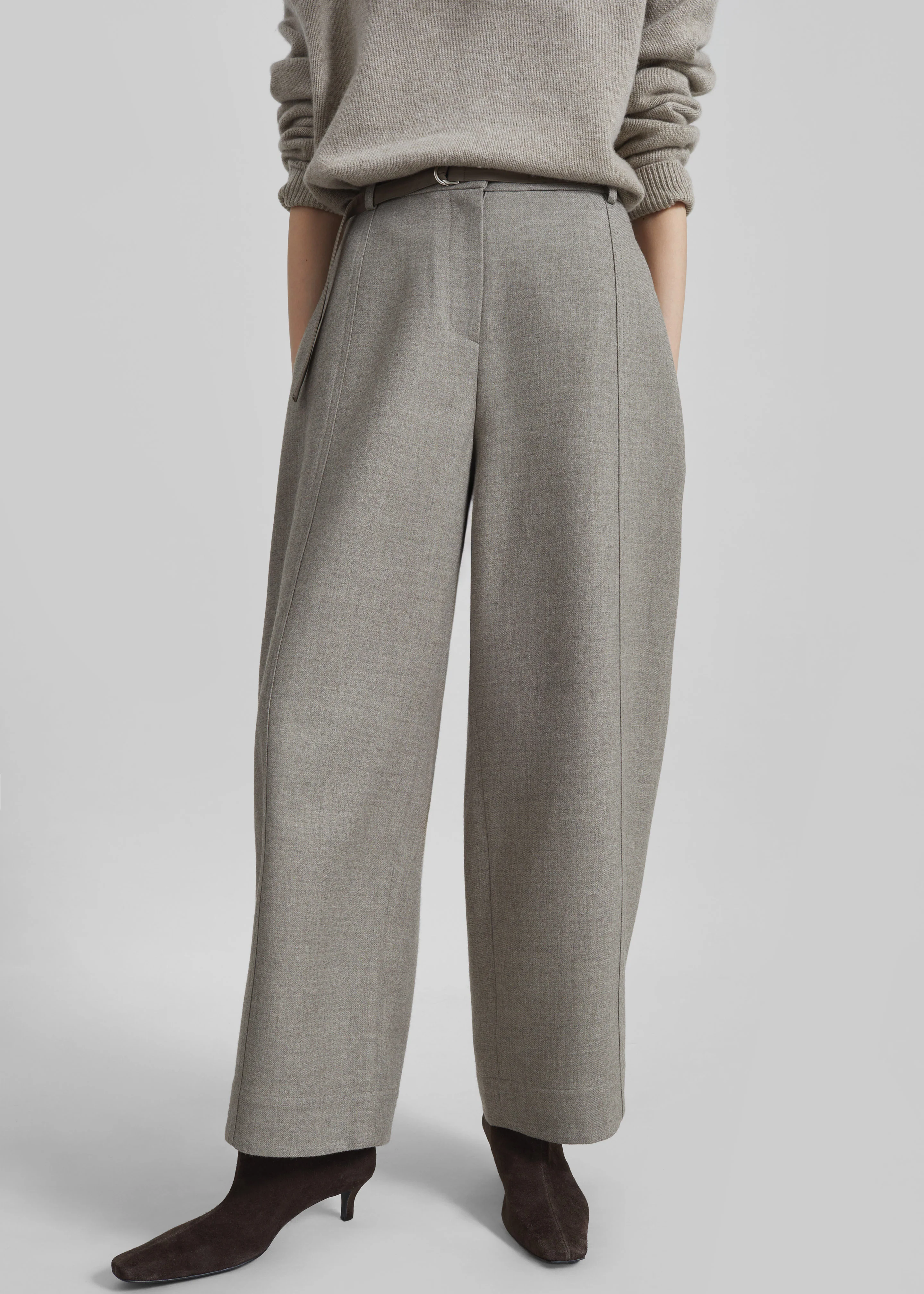 Sanve Tapered Leg Pants - Beige Melange - Image 2