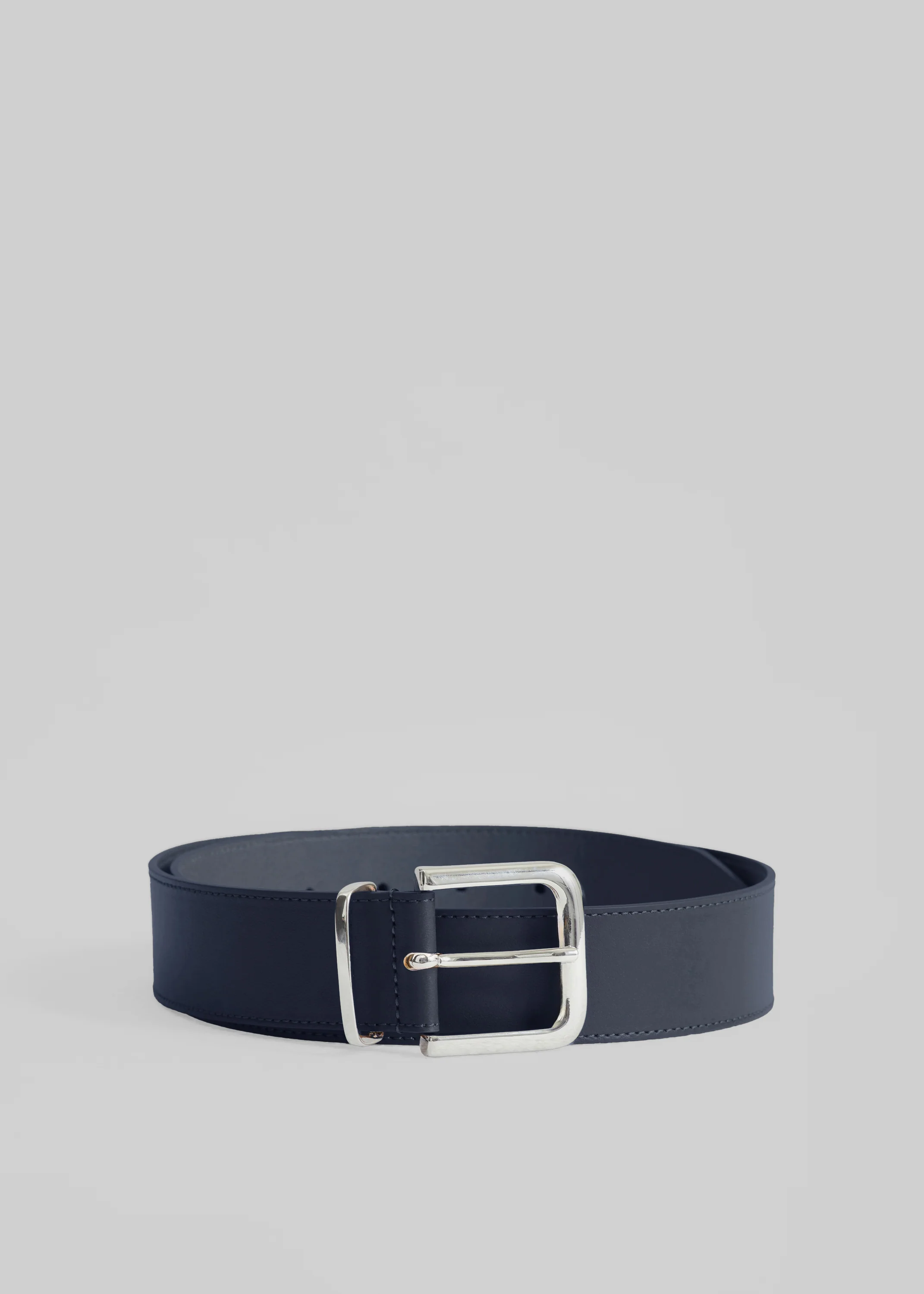 Sarno Leather Belt - Navy