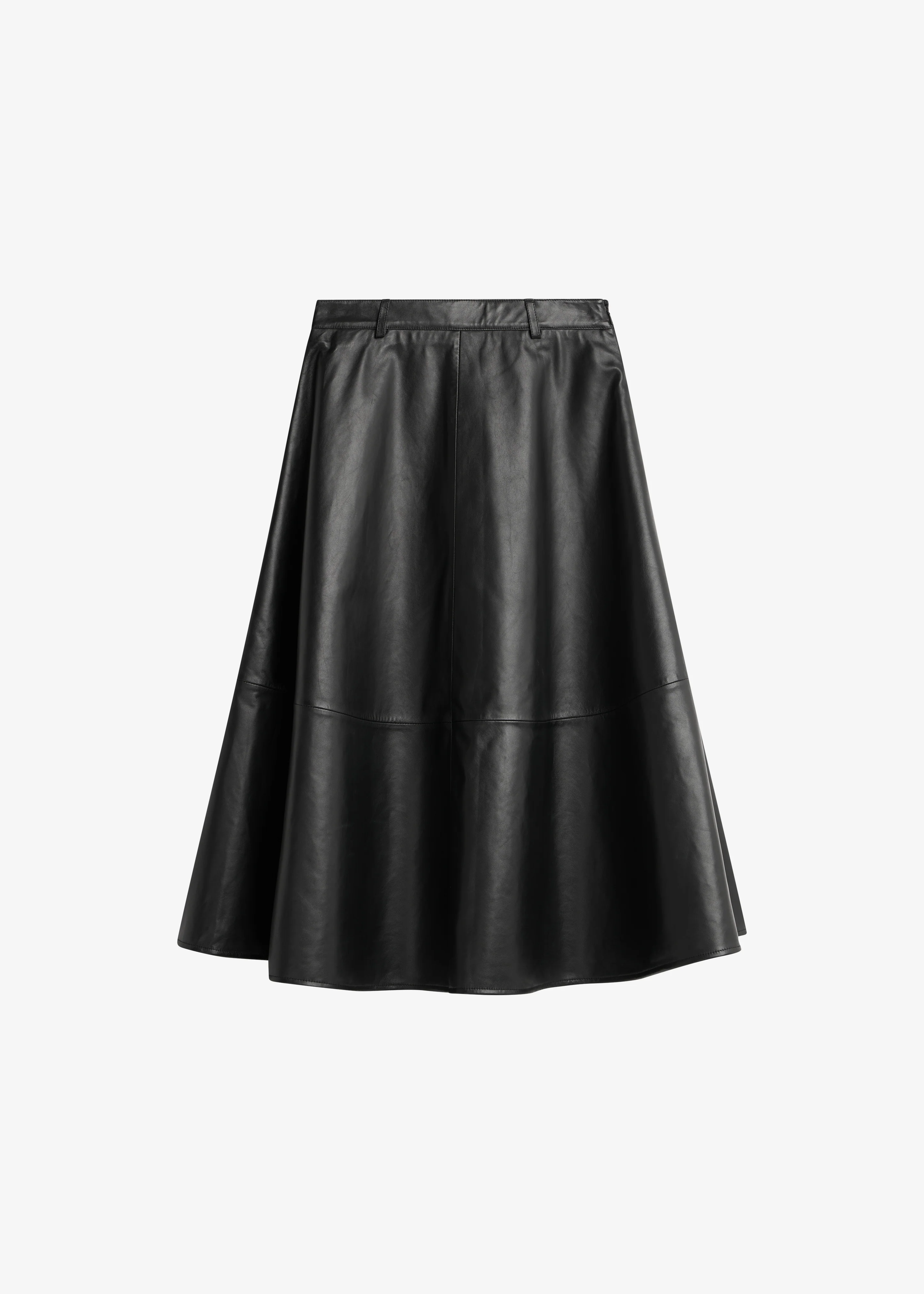 Savil Leather Midi Skirt - Black - Image 7