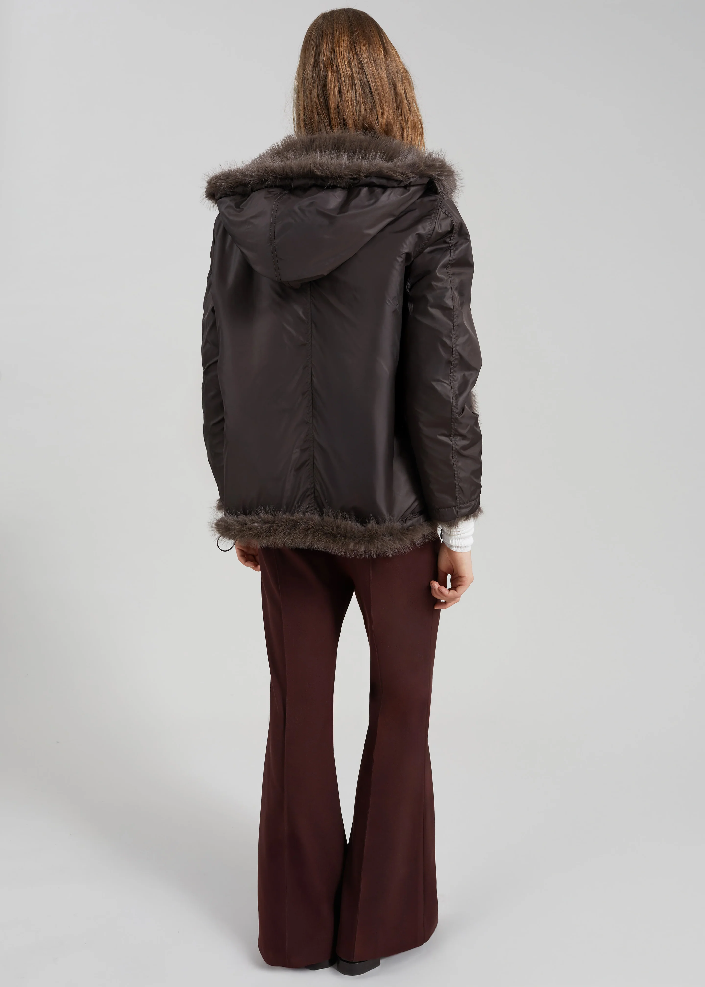 Savoie Faux Fur Hooded Jacket - Brown - Image 6