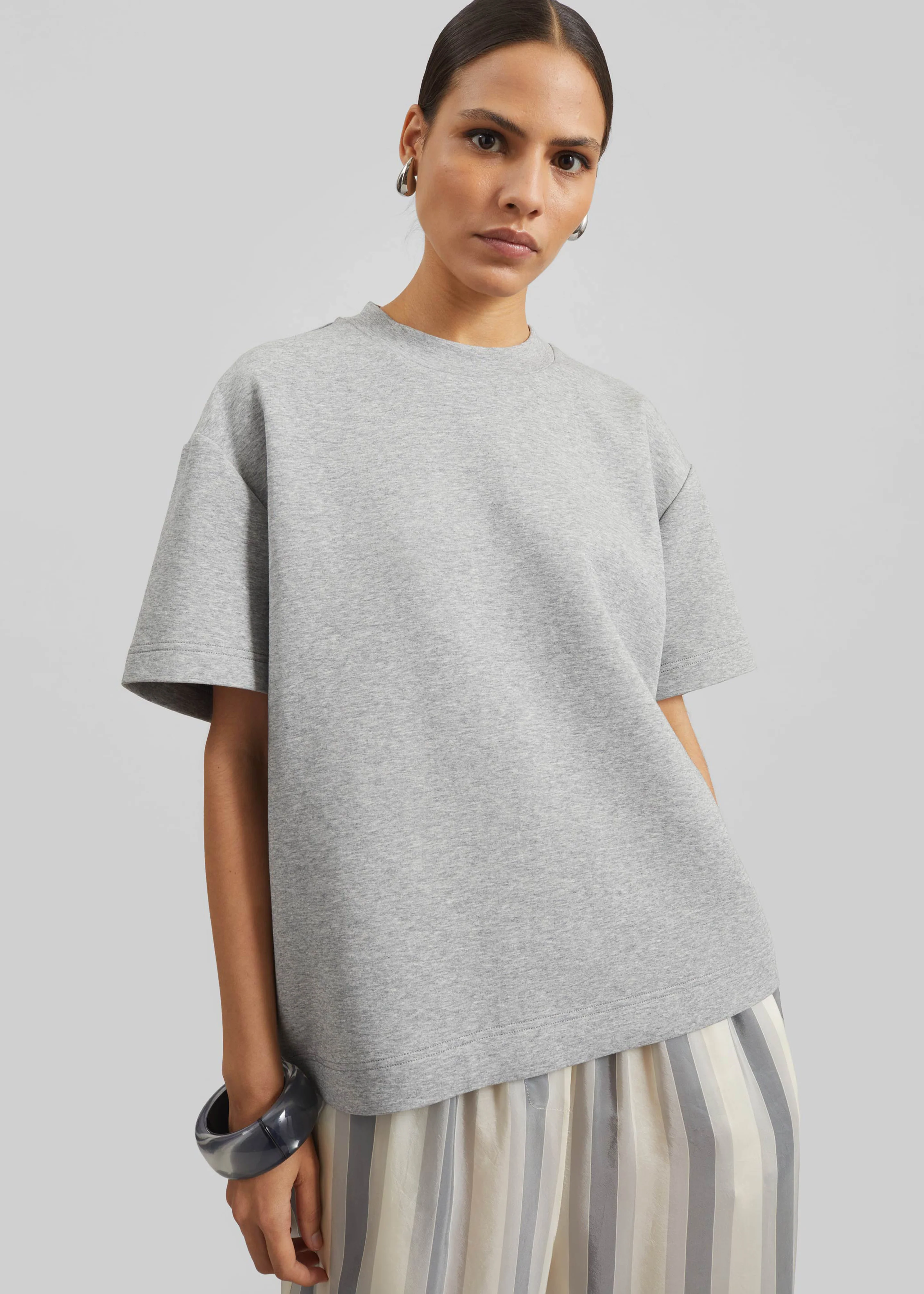 Scoob Boxy T-Shirt - Grey Melange - Image 4