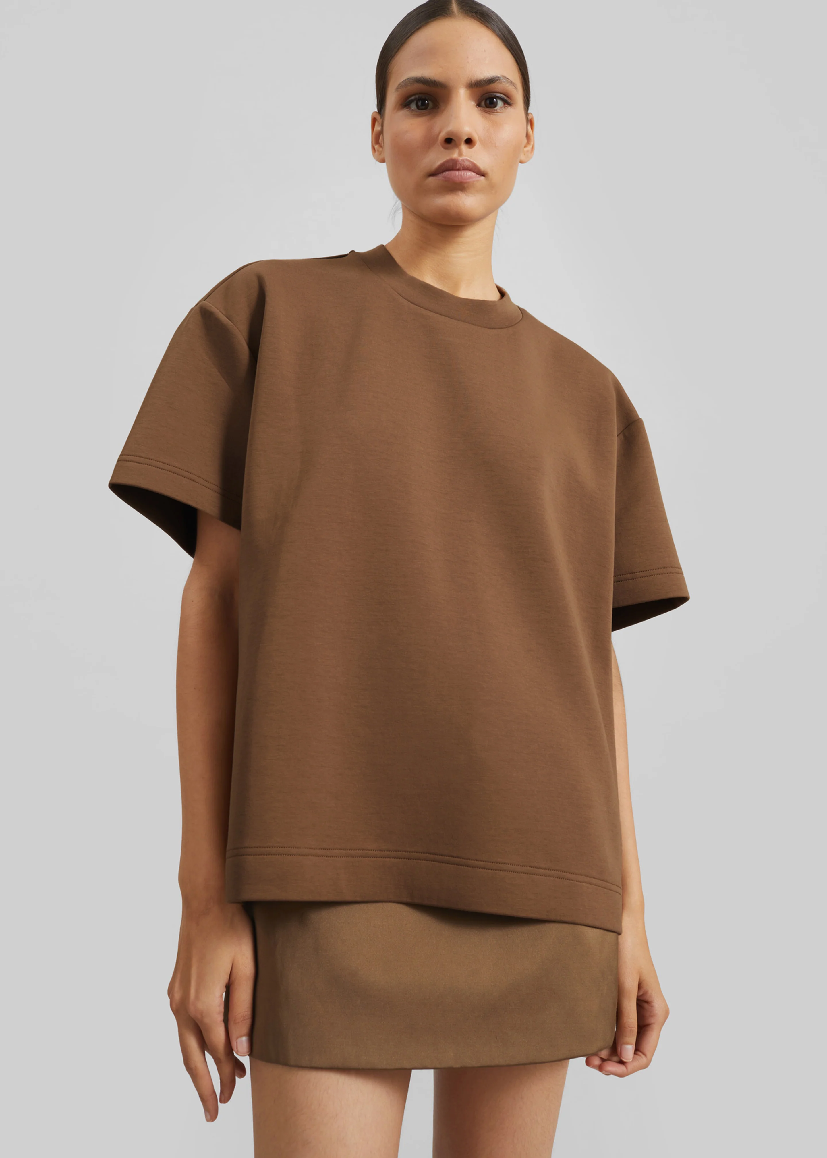 Scoob Boxy T-Shirt - Light Brown - Image 4