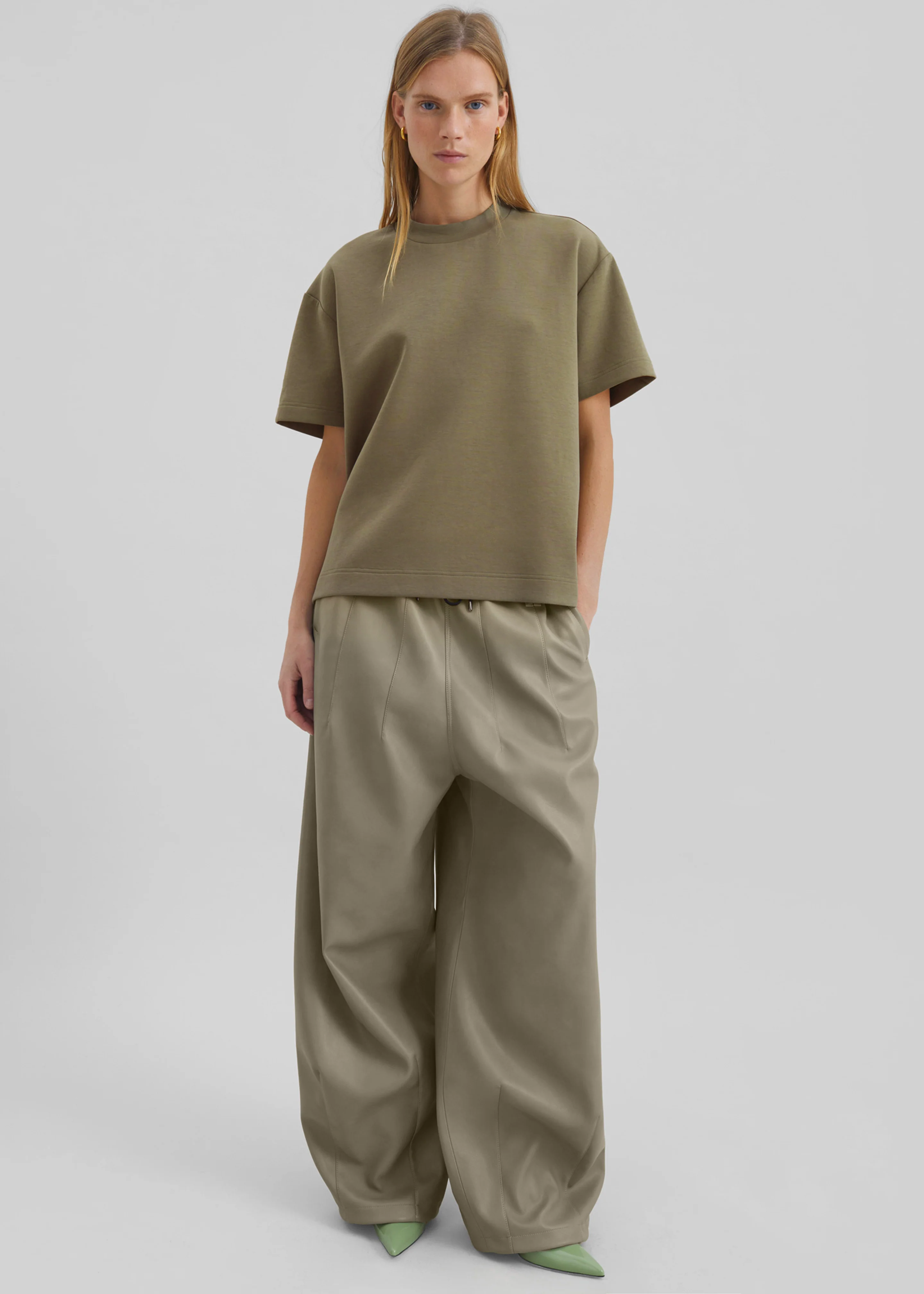 Scoob Boxy T-Shirt - Pale Olive - Image 5