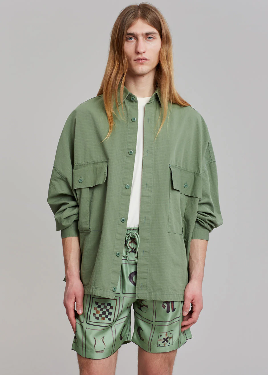 Seb Cargo Shirt - Army Green - Image 3
