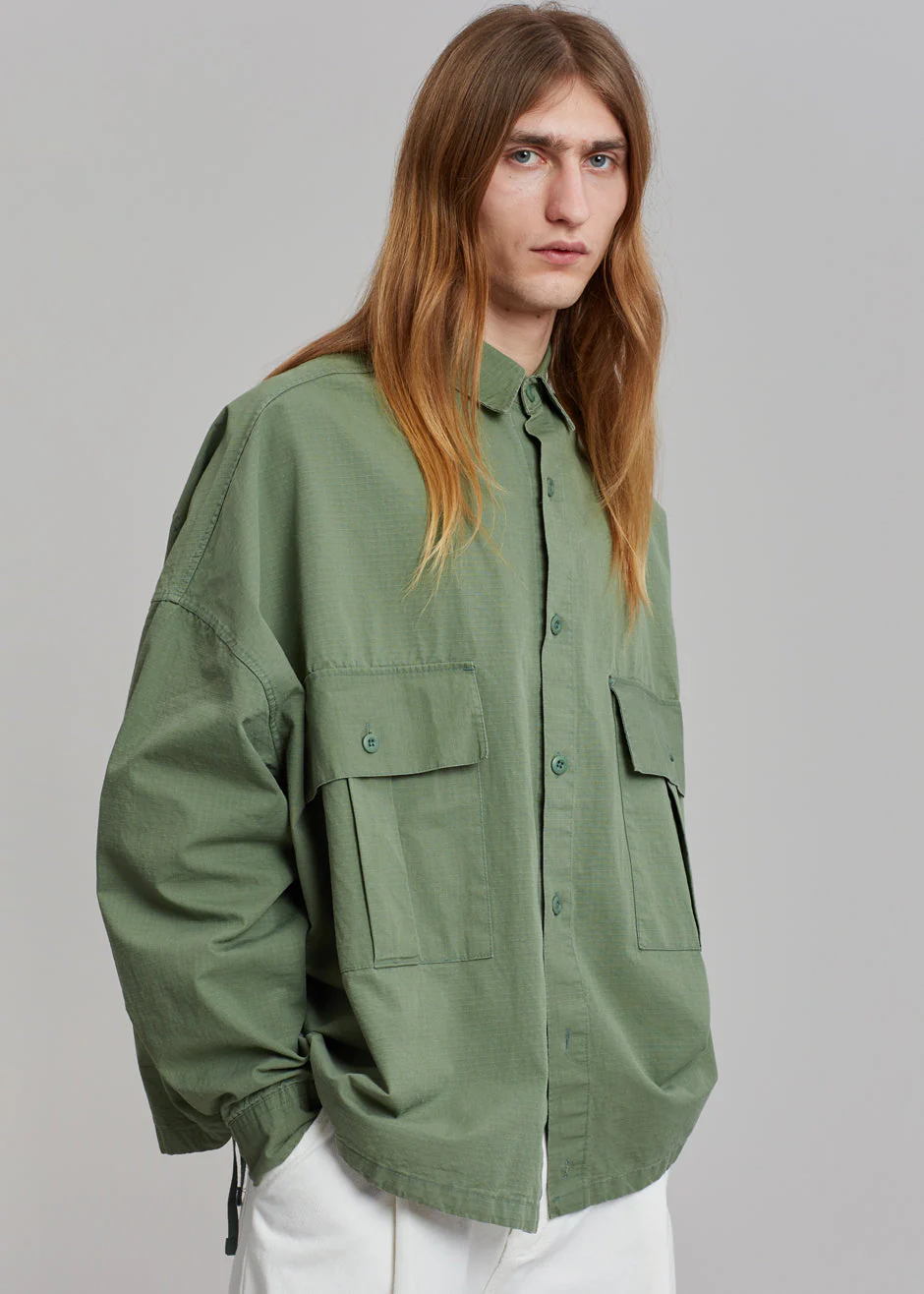 Seb Cargo Shirt - Army Green - Image 4