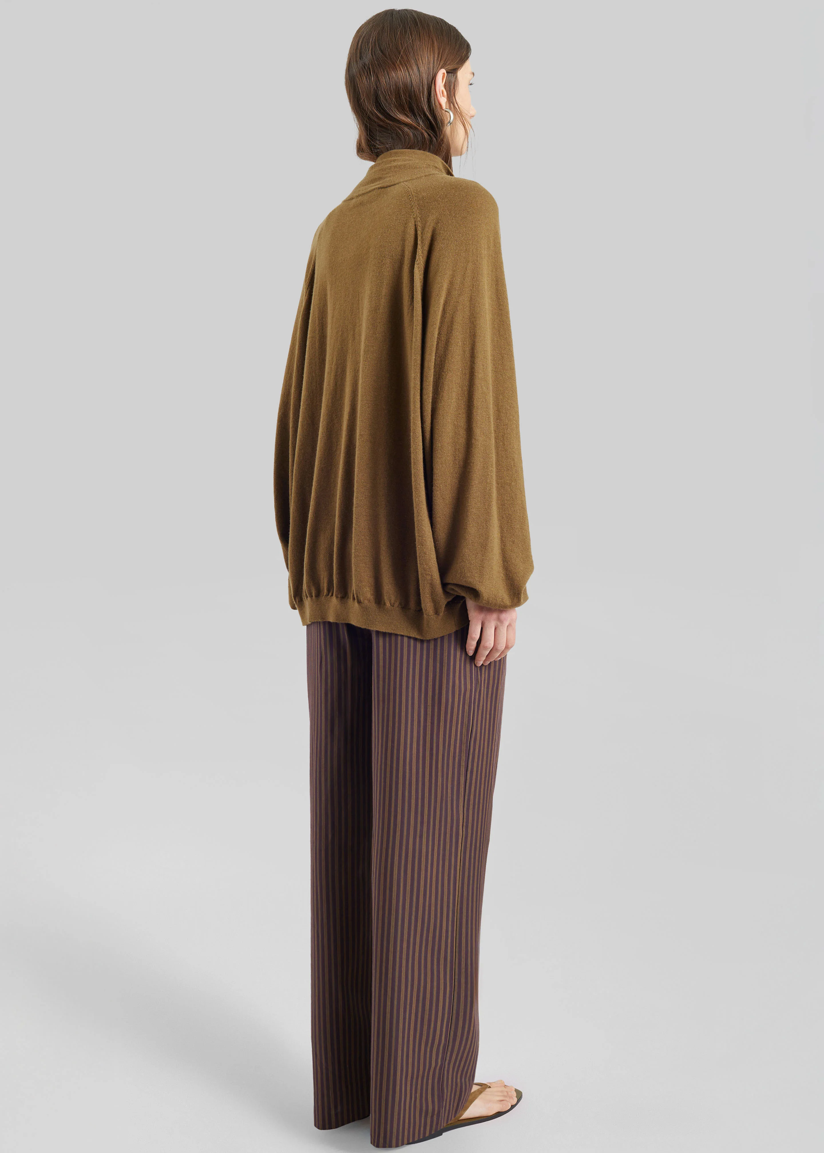 Seia Cotton Drawstring Pants - Burgundy Stripe - Image 7