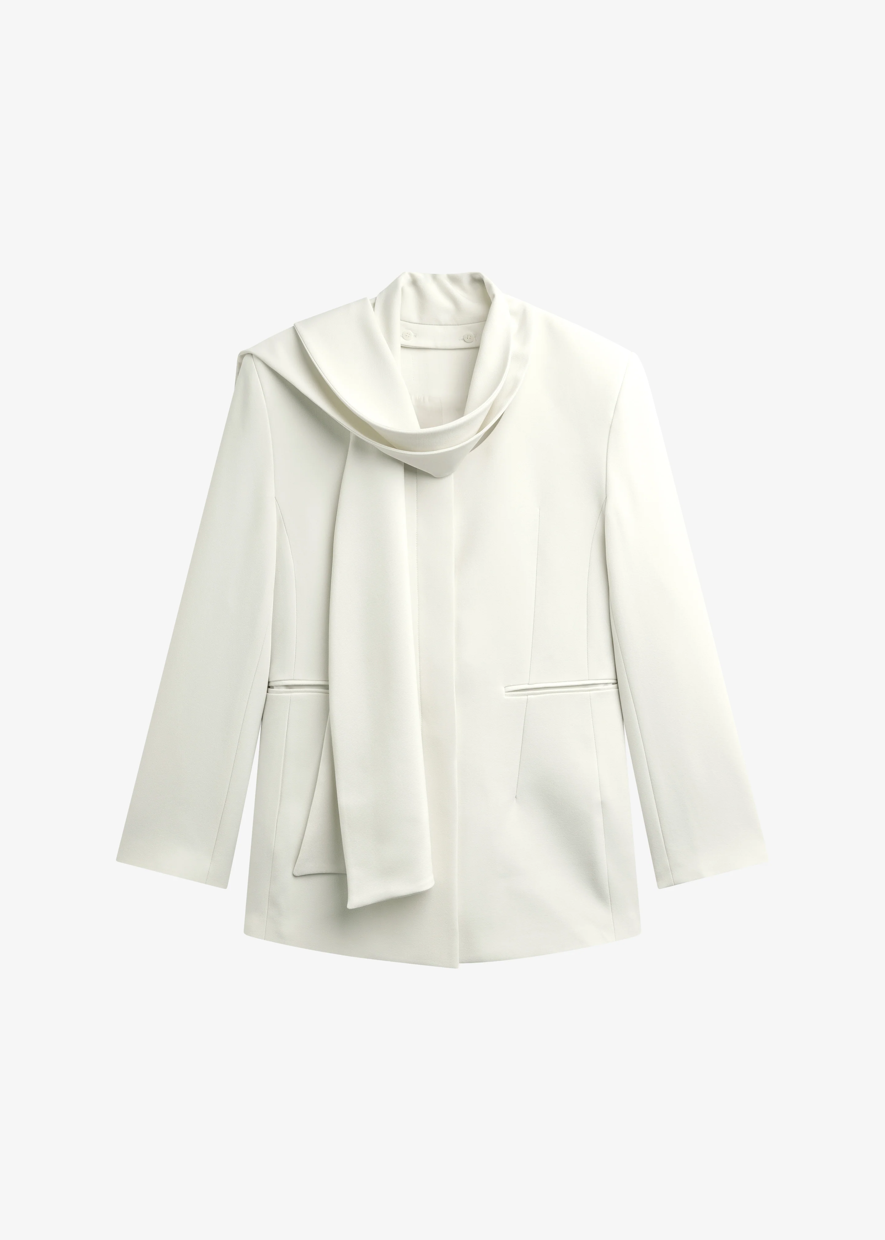 Seika Scarf Blazer - Ivory - Image 9
