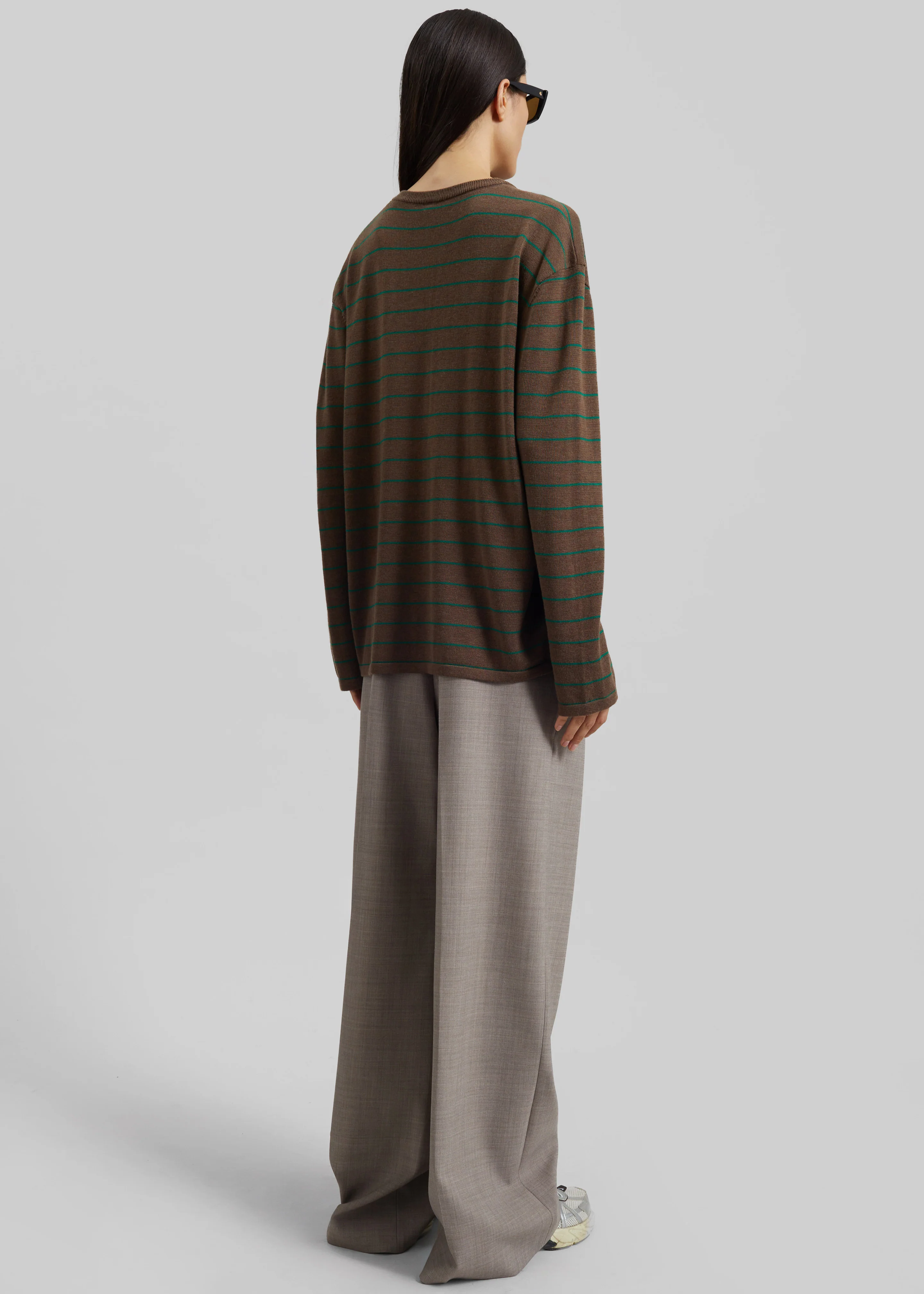 Sena Knit Pullover - Brown/Green Stripe - Image 6