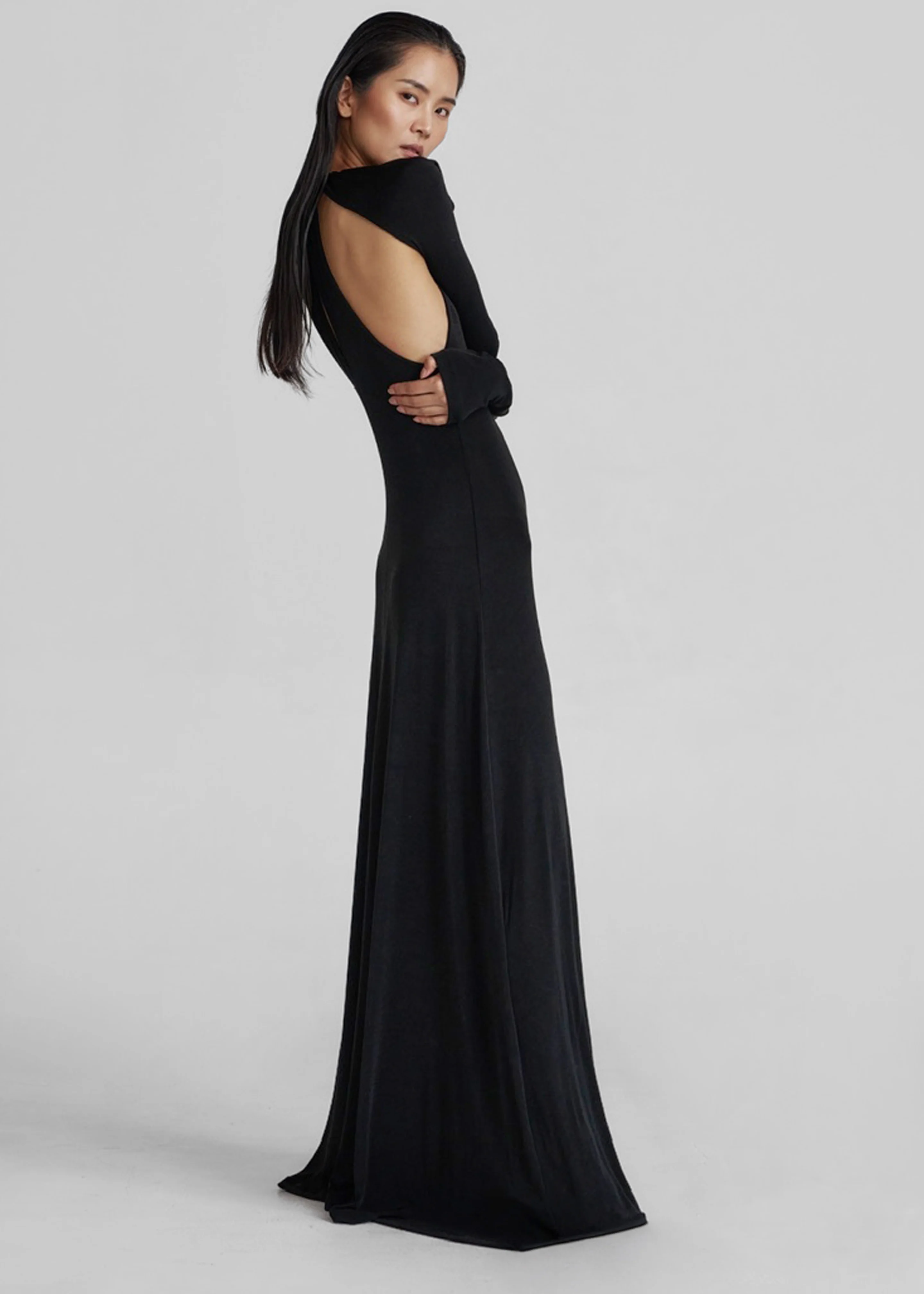 Seskin Evening Maxi Dress - Black - Image 4