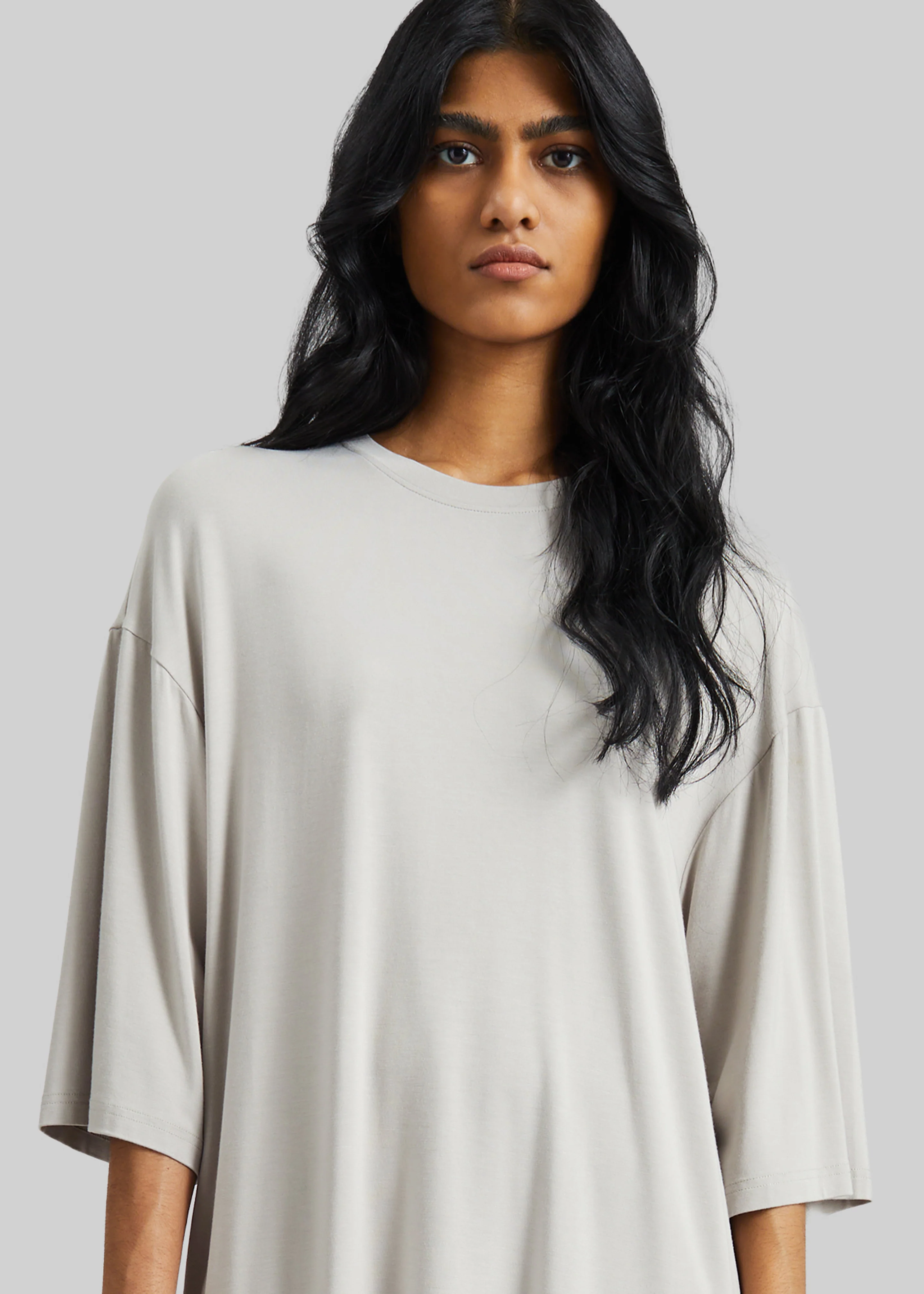 Sian Oversized T-Shirt Dress - Slate Grey - Image 3