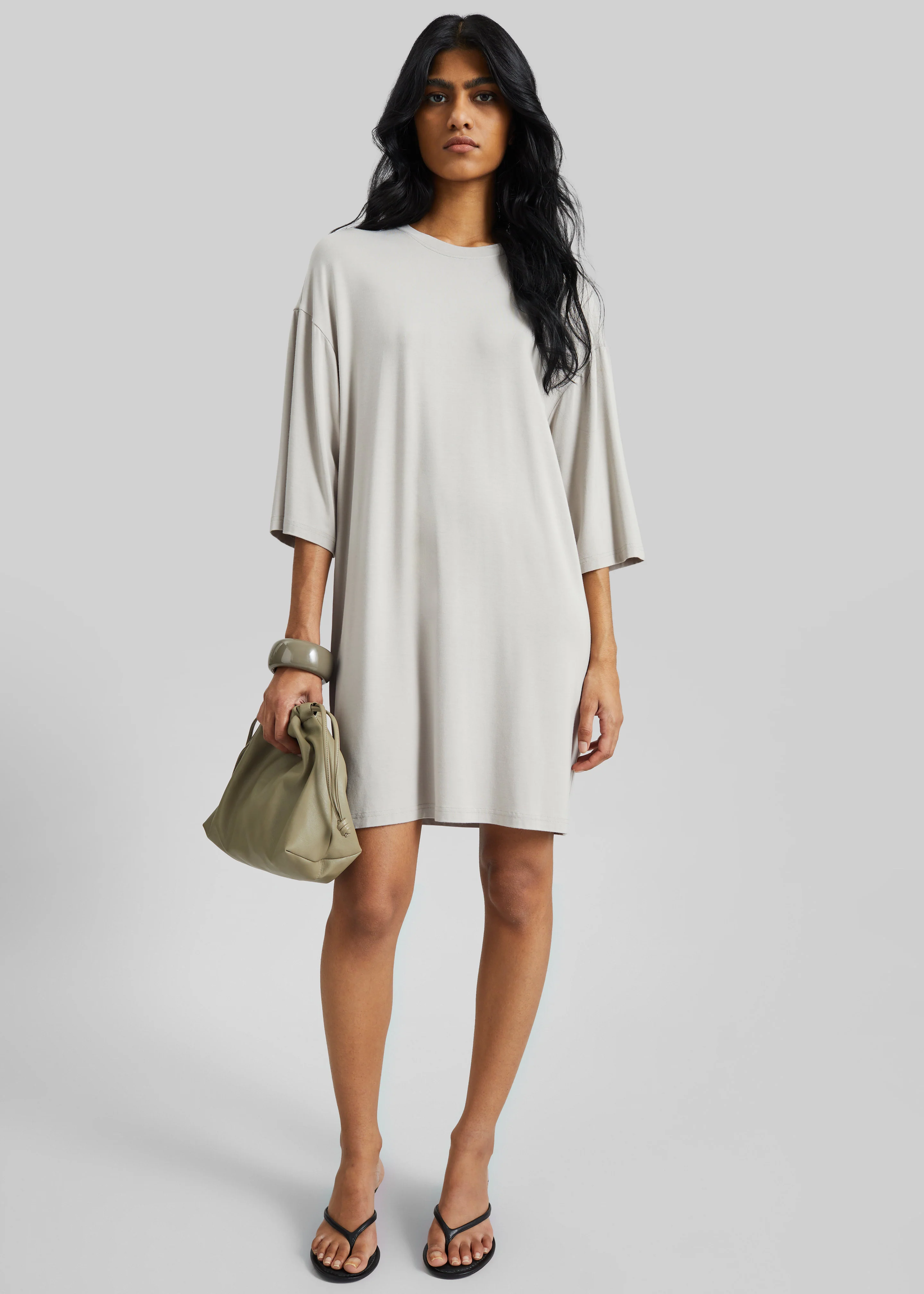 Sian Oversized T-Shirt Dress - Slate Grey - Image 4
