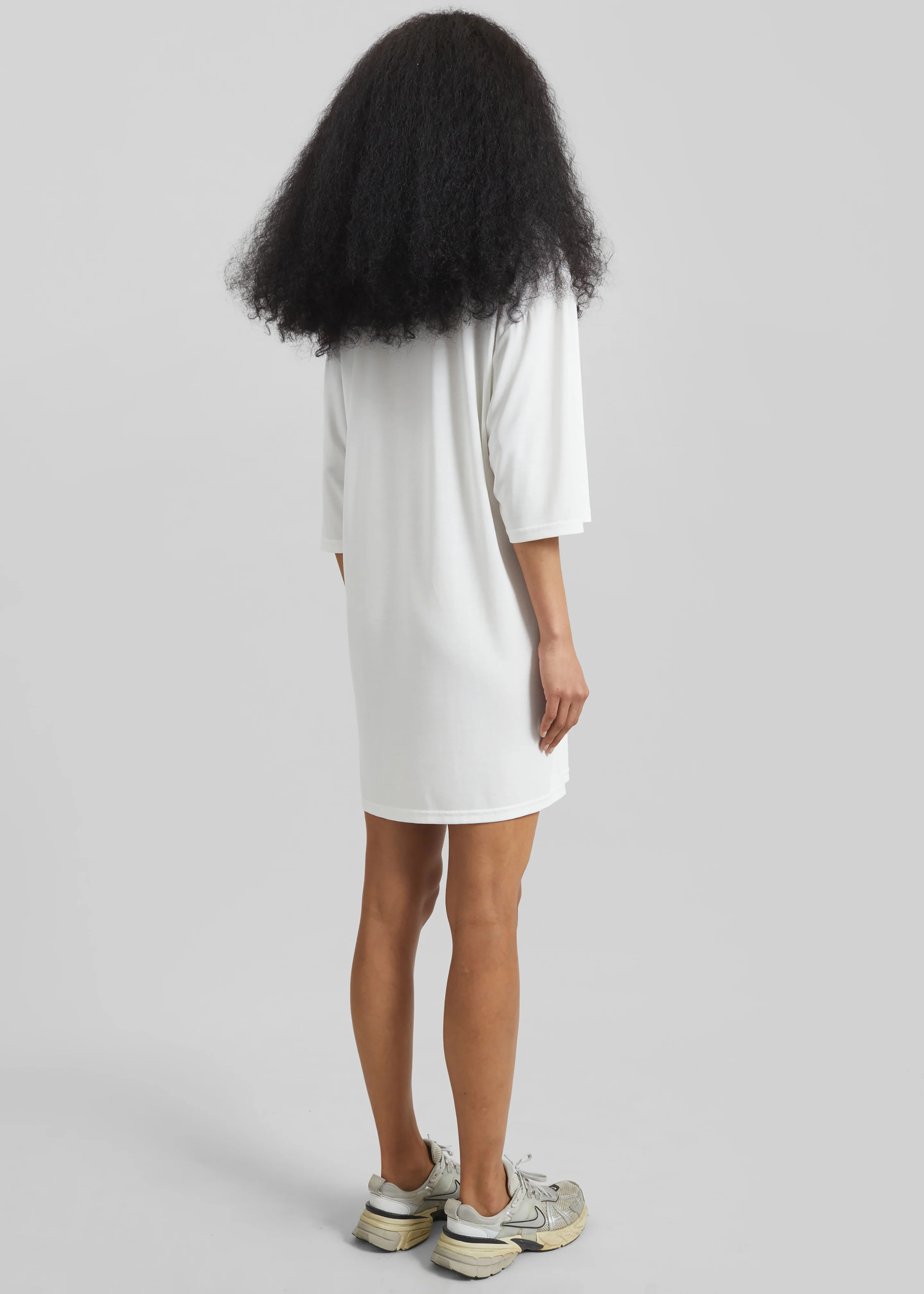 Sian Oversized T-Shirt Dress - White - Image 5