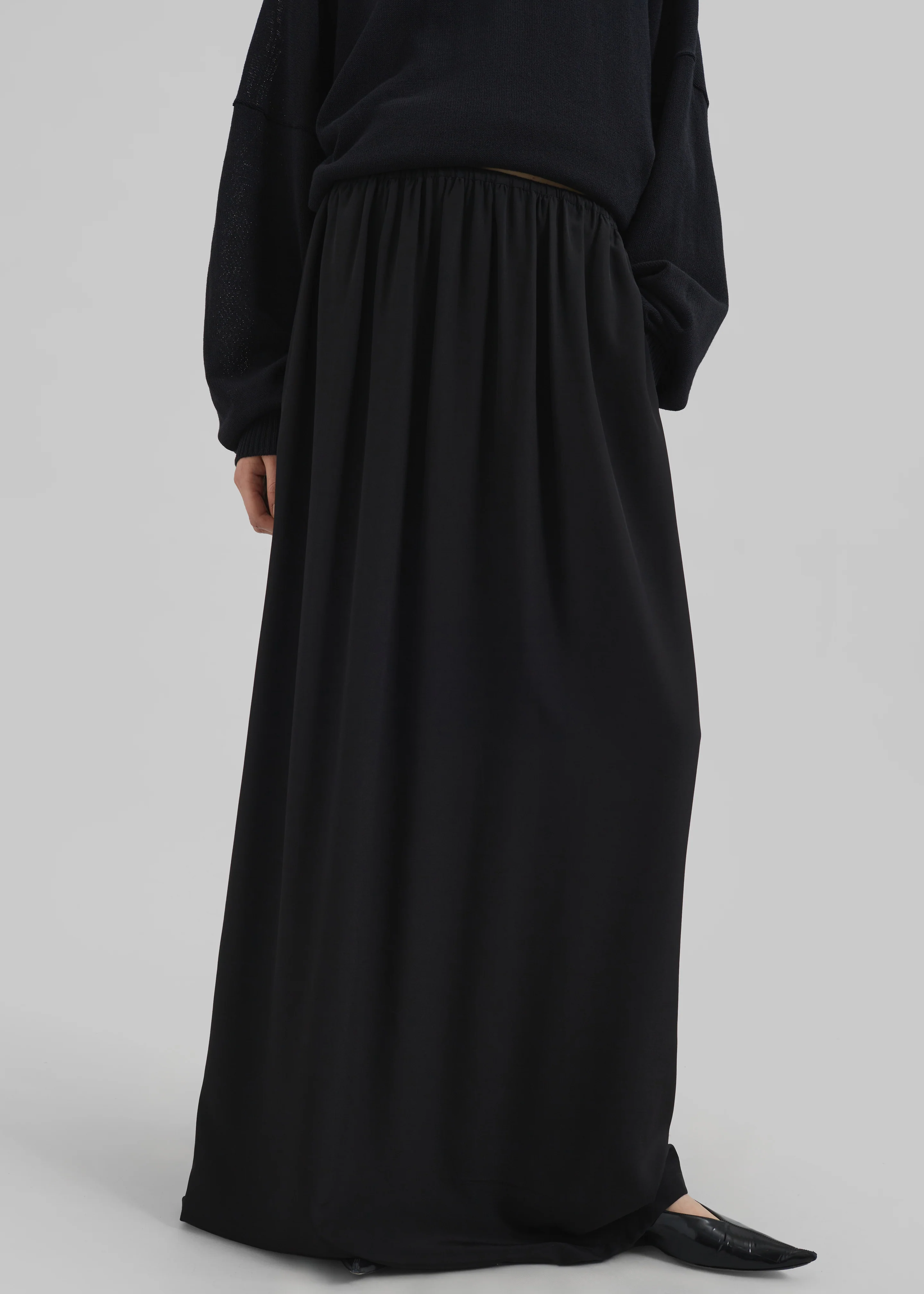 Sibena Silk Maxi Skirt - Black - Image 6