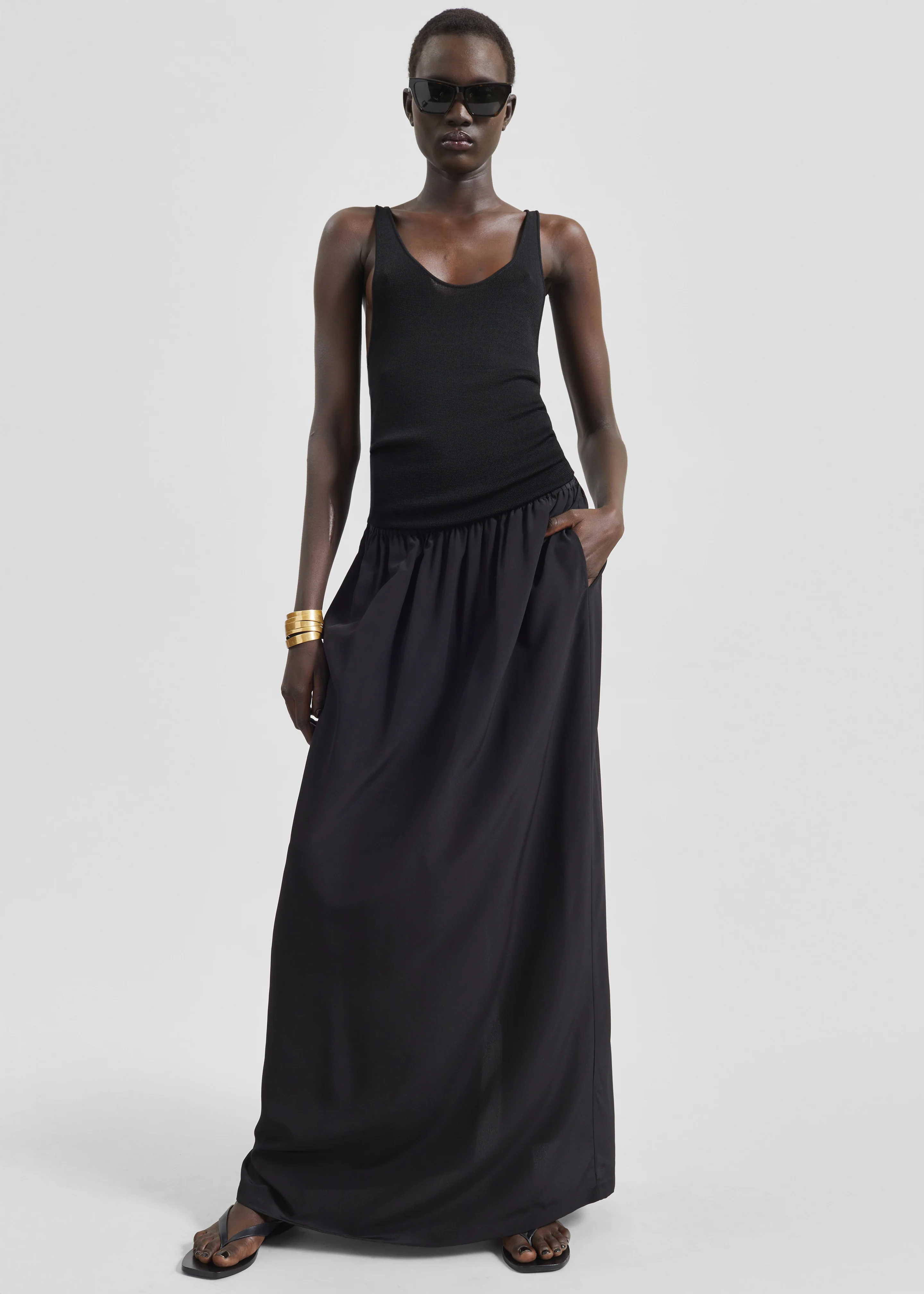 Sibena Silk Maxi Skirt - Black - Image 7