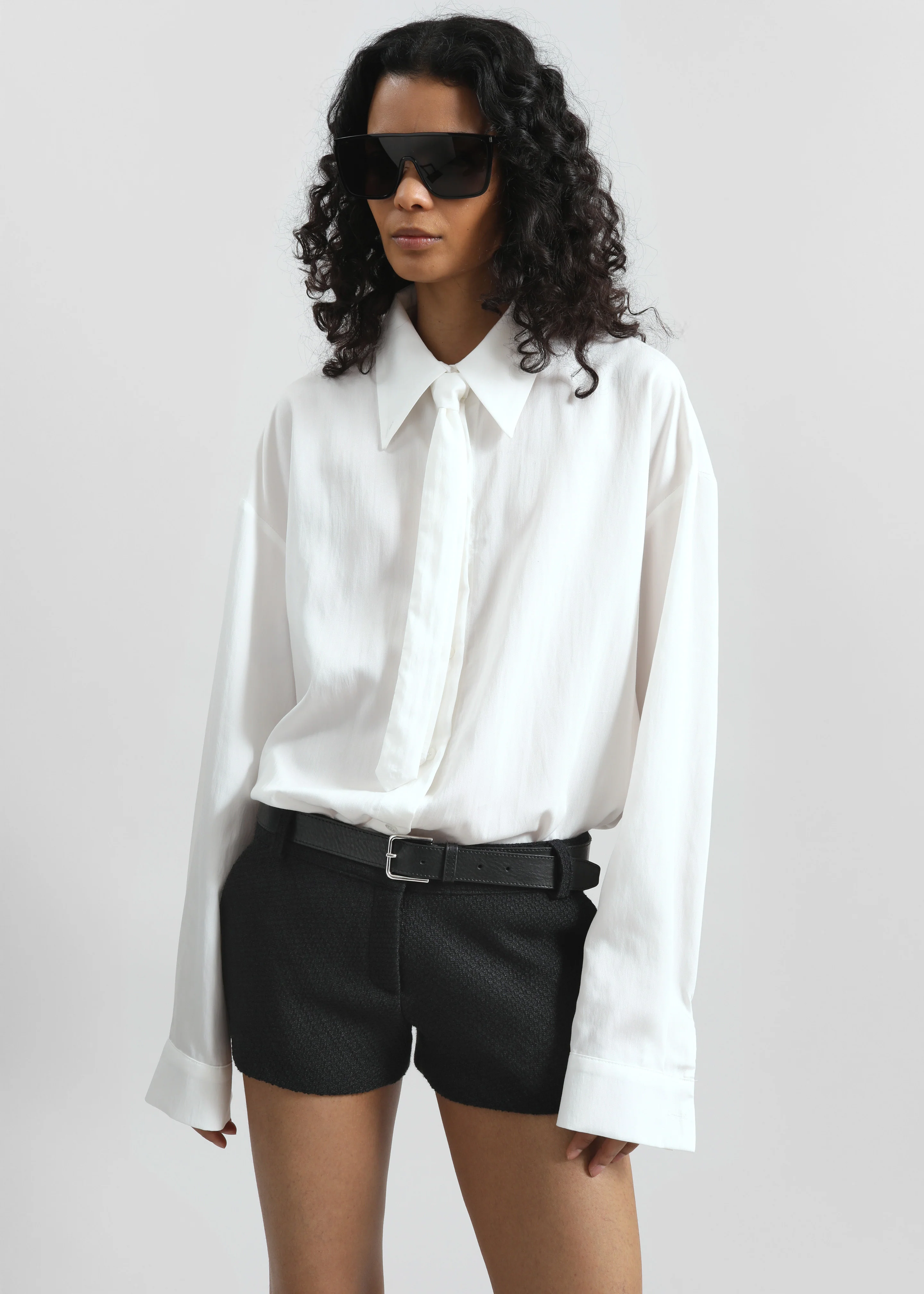 Silvan Neck Tie Shirt - White - Image 6