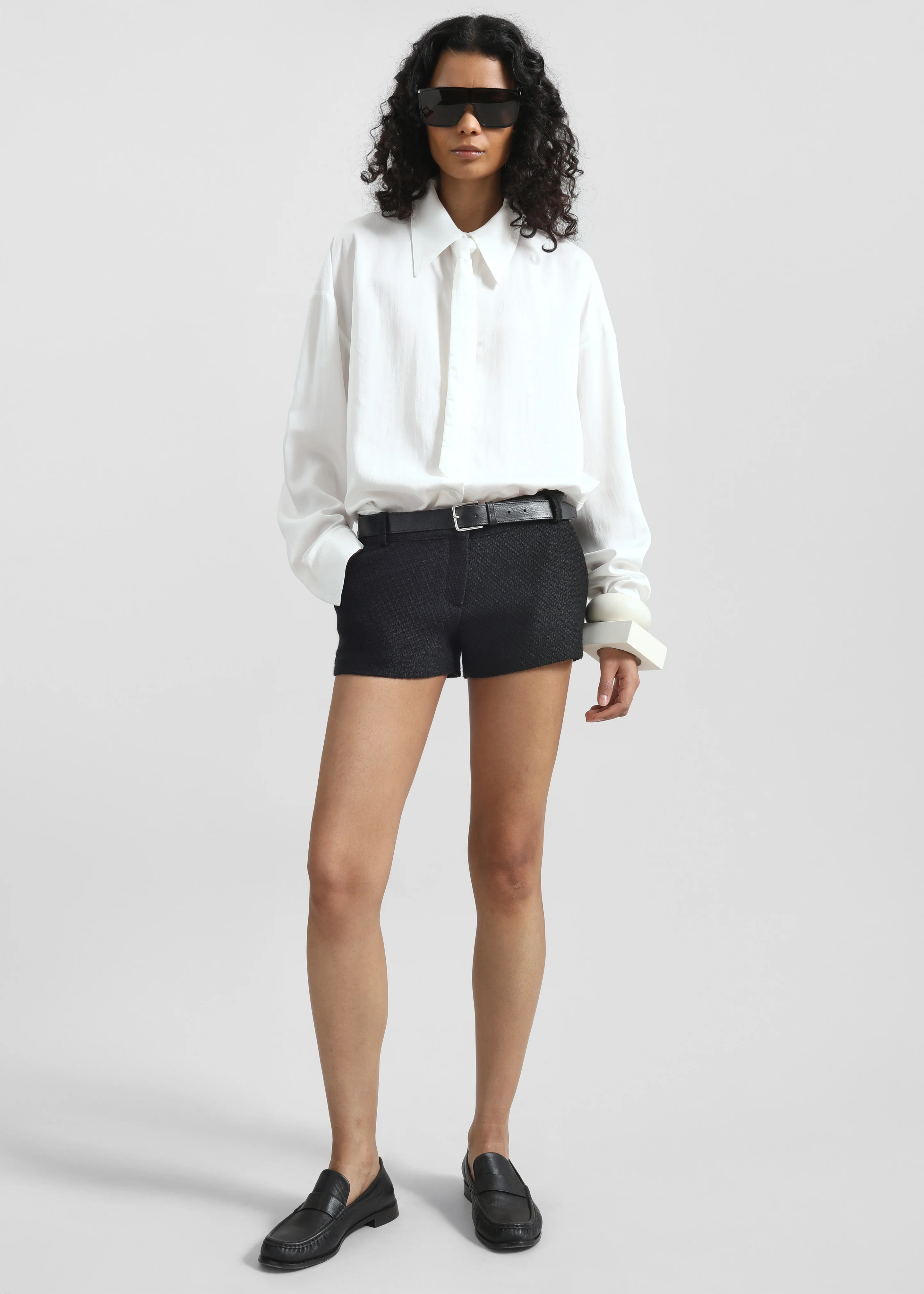 Silvan Neck Tie Shirt - White - Image 7