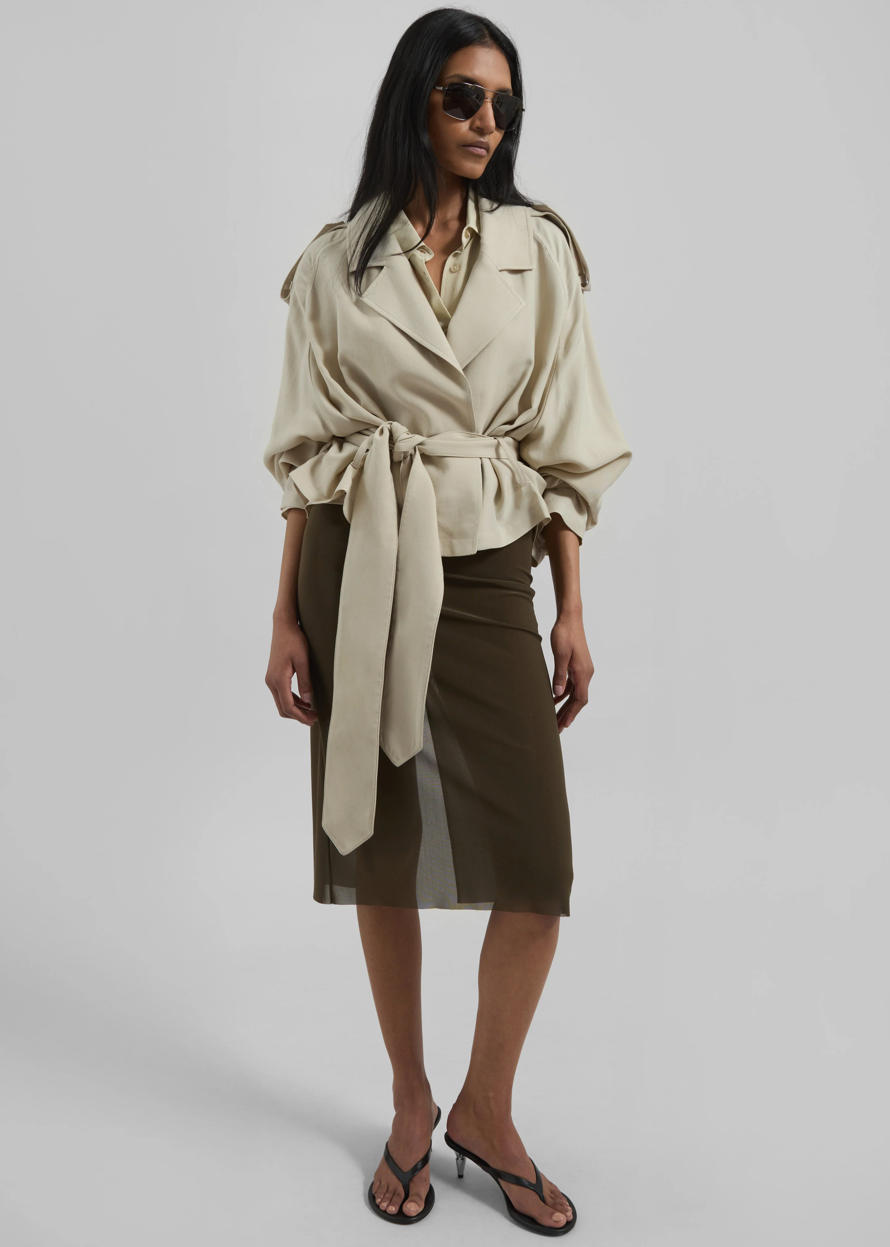 Simona Short Trench - Cement - Image 2