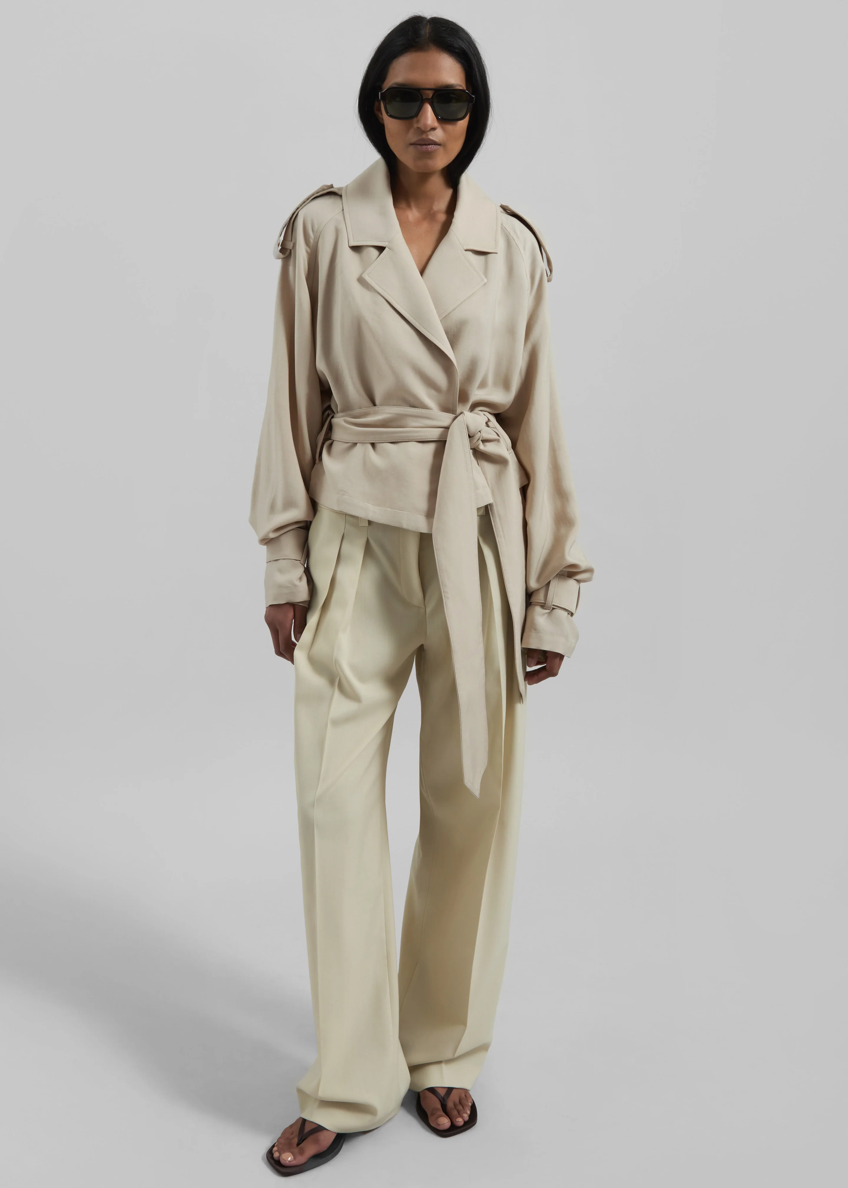 Simona Short Trench - Cement - Image 3