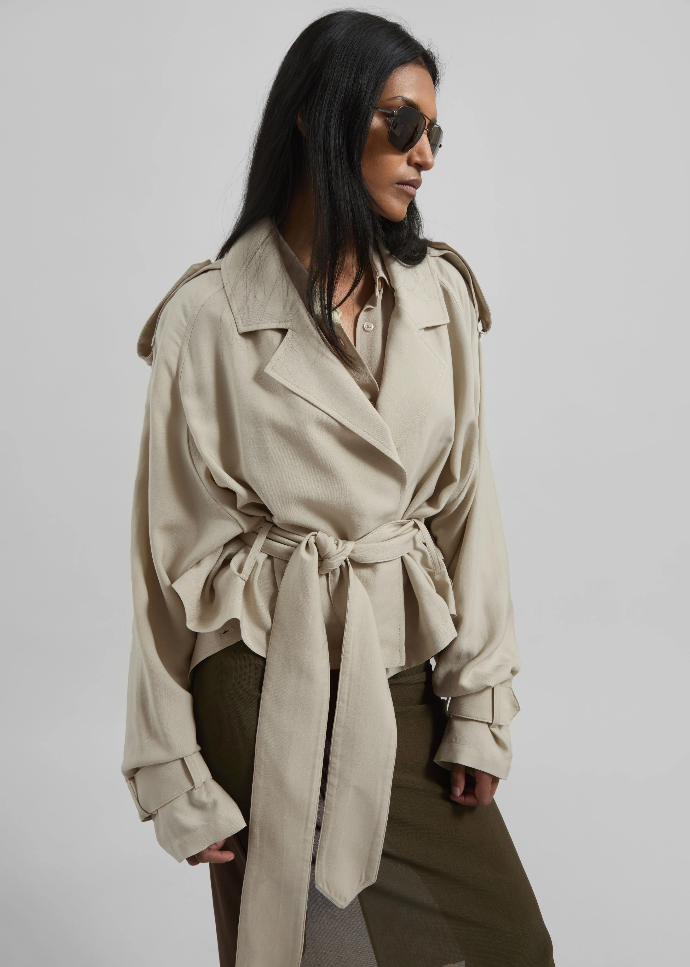 Simona Short Trench - Cement - Image 5