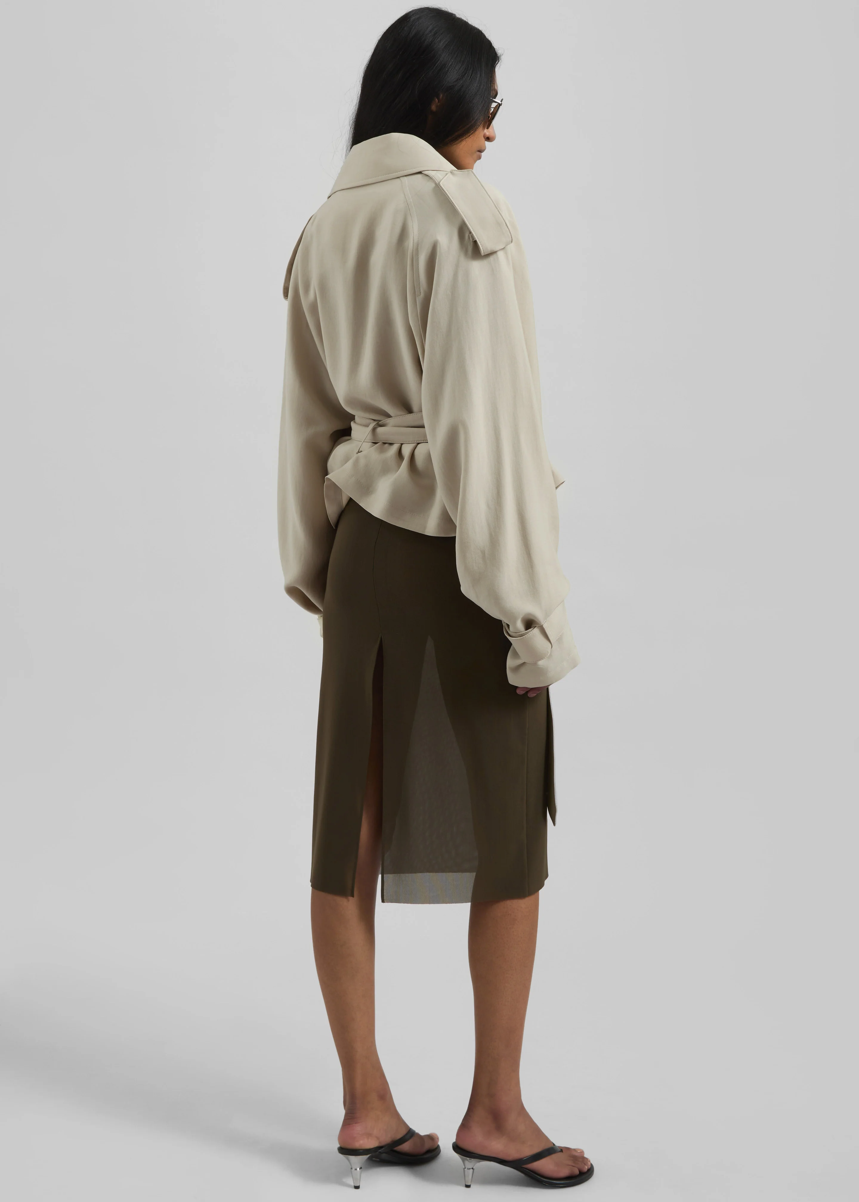 Simona Short Trench - Cement - Image 9