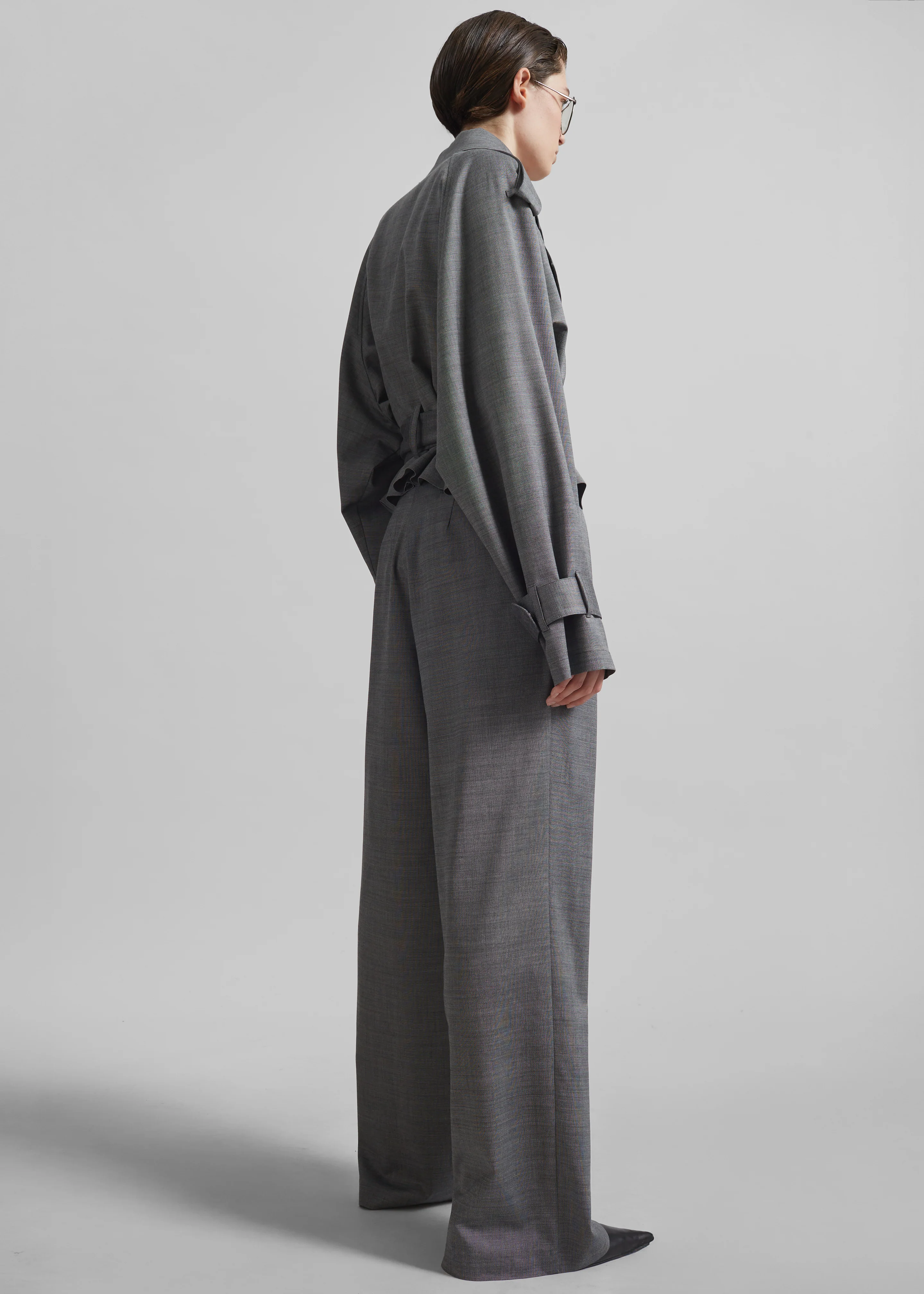 Simona Short Trench - Grey Melange - Image 9