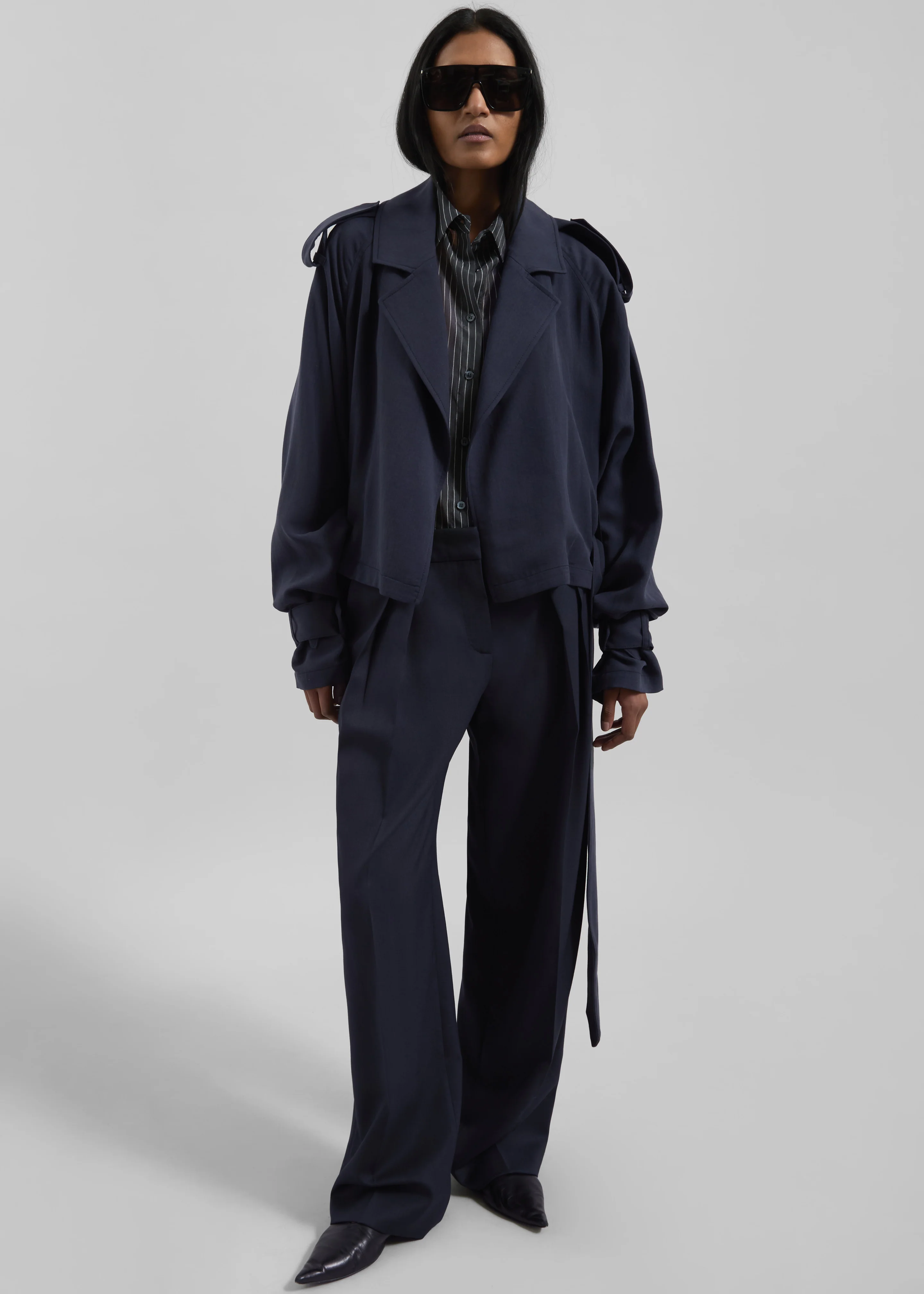 Simona Short Trench - Navy - Image 2