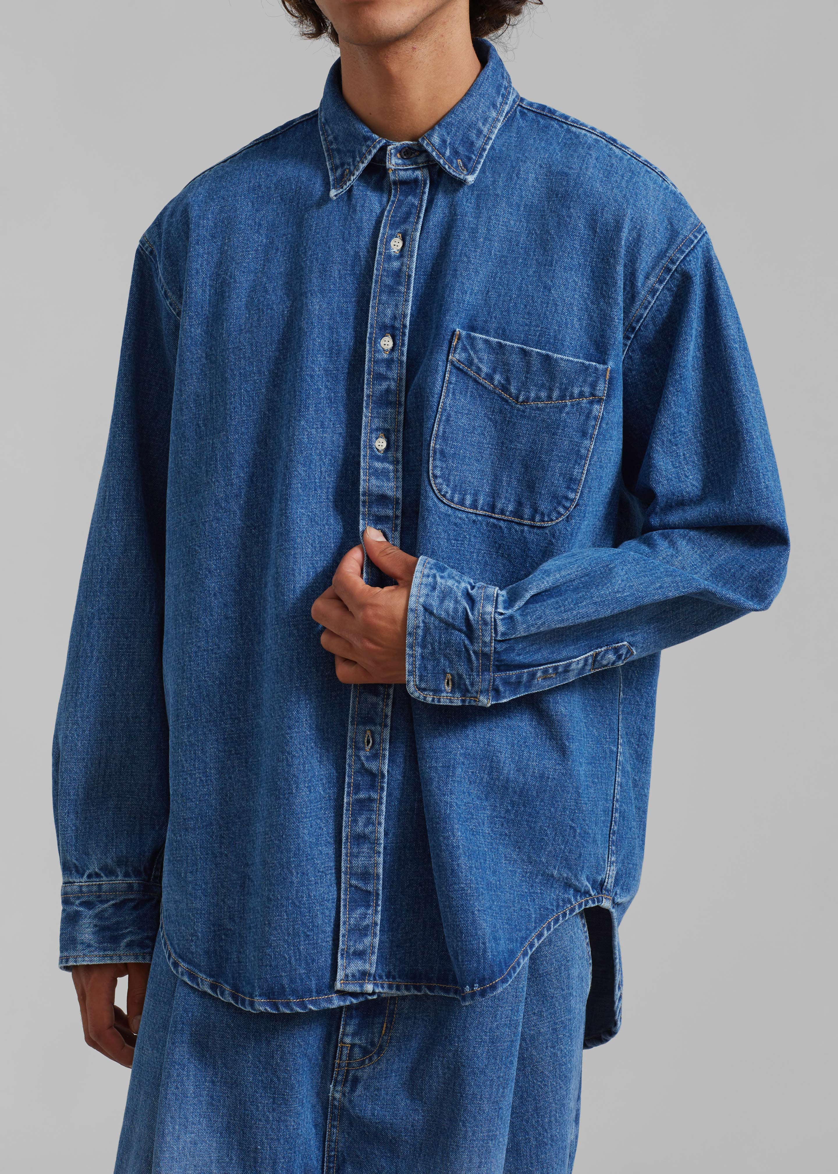 Sinclair Denim Shirt - Medium Wash - Image 6