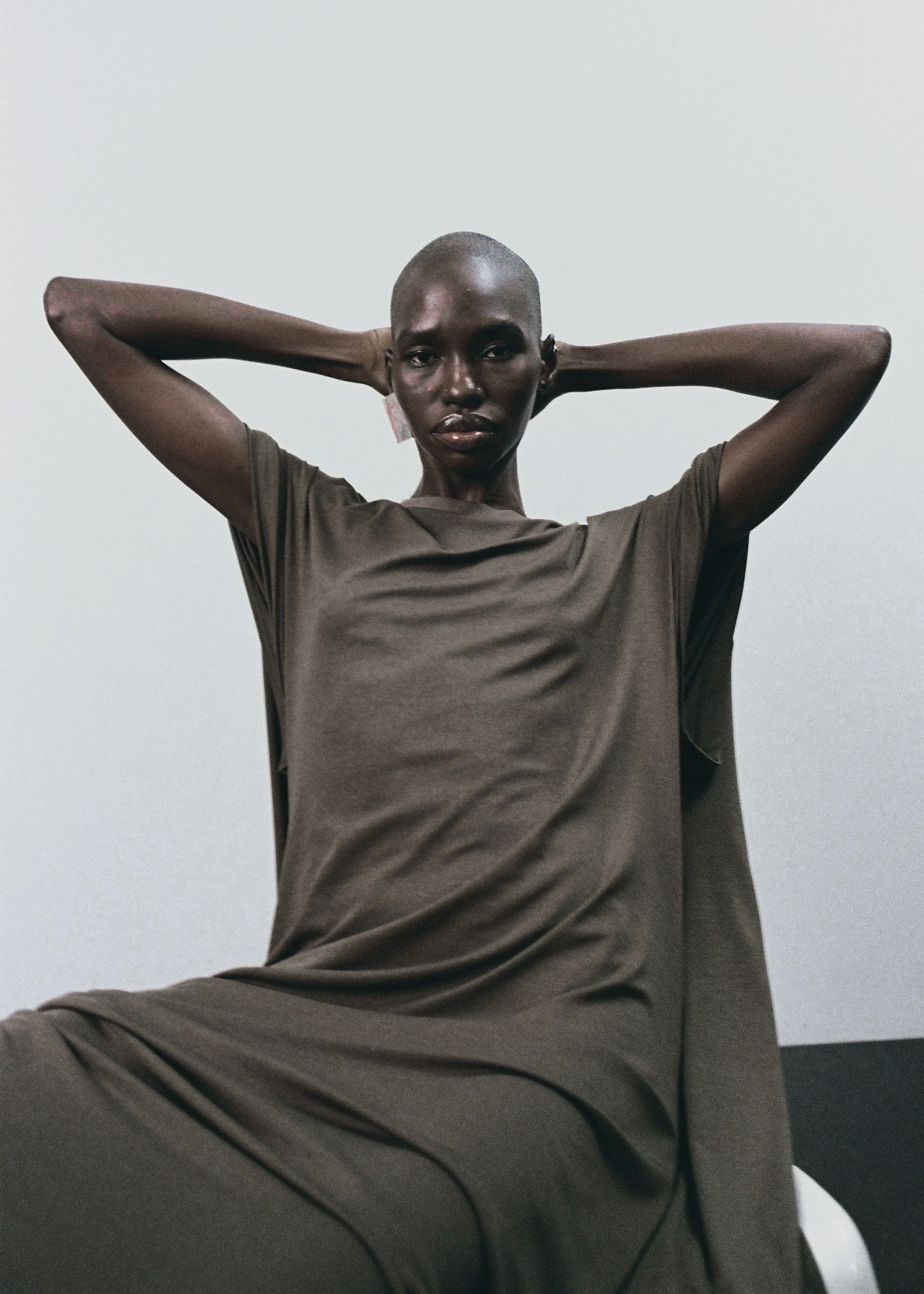 Sintra Jersey Draped Maxi Dress - Dark Olive - Image 8