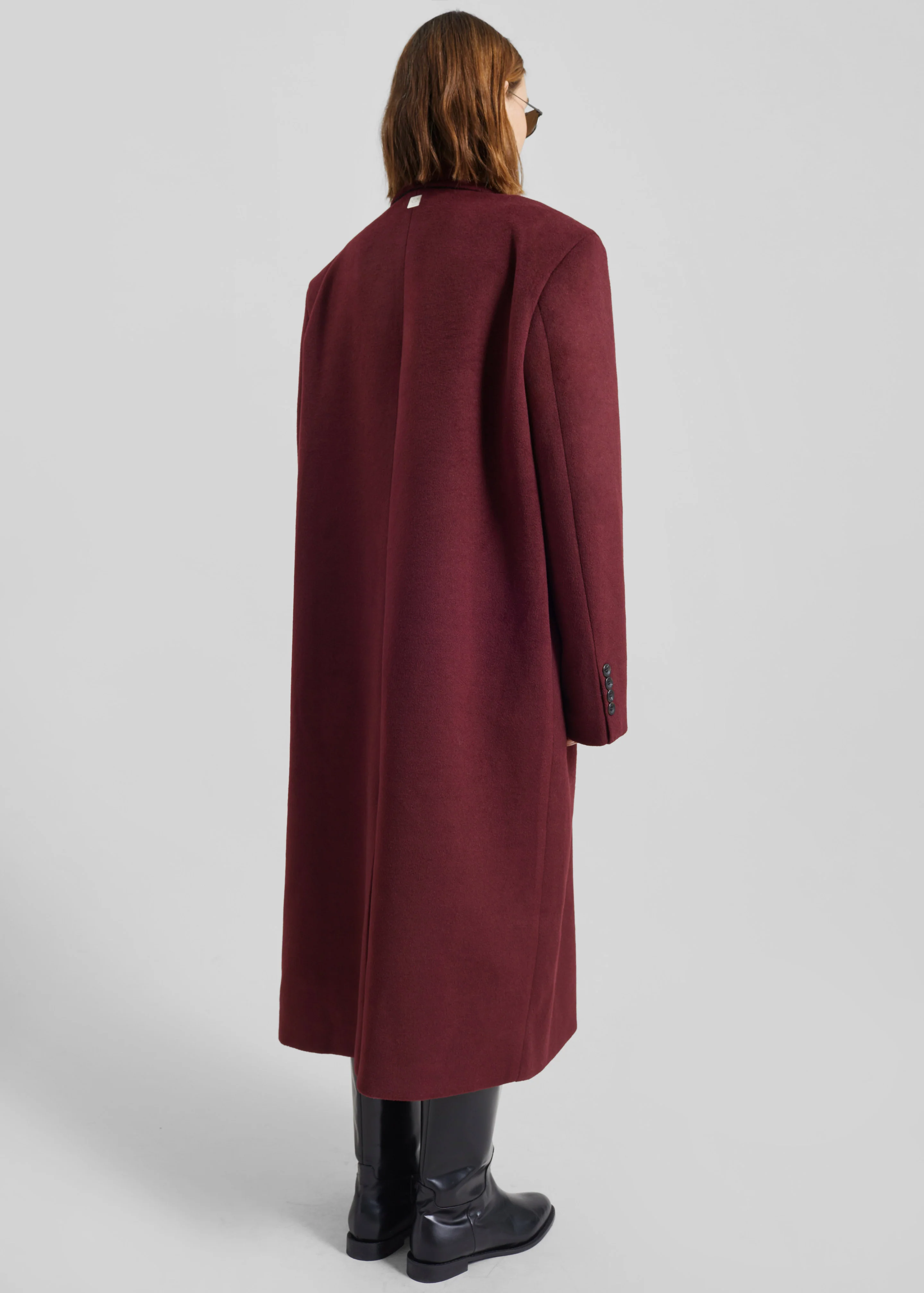 Skaila Double-Breasted Coat - Burgundy - Image 7