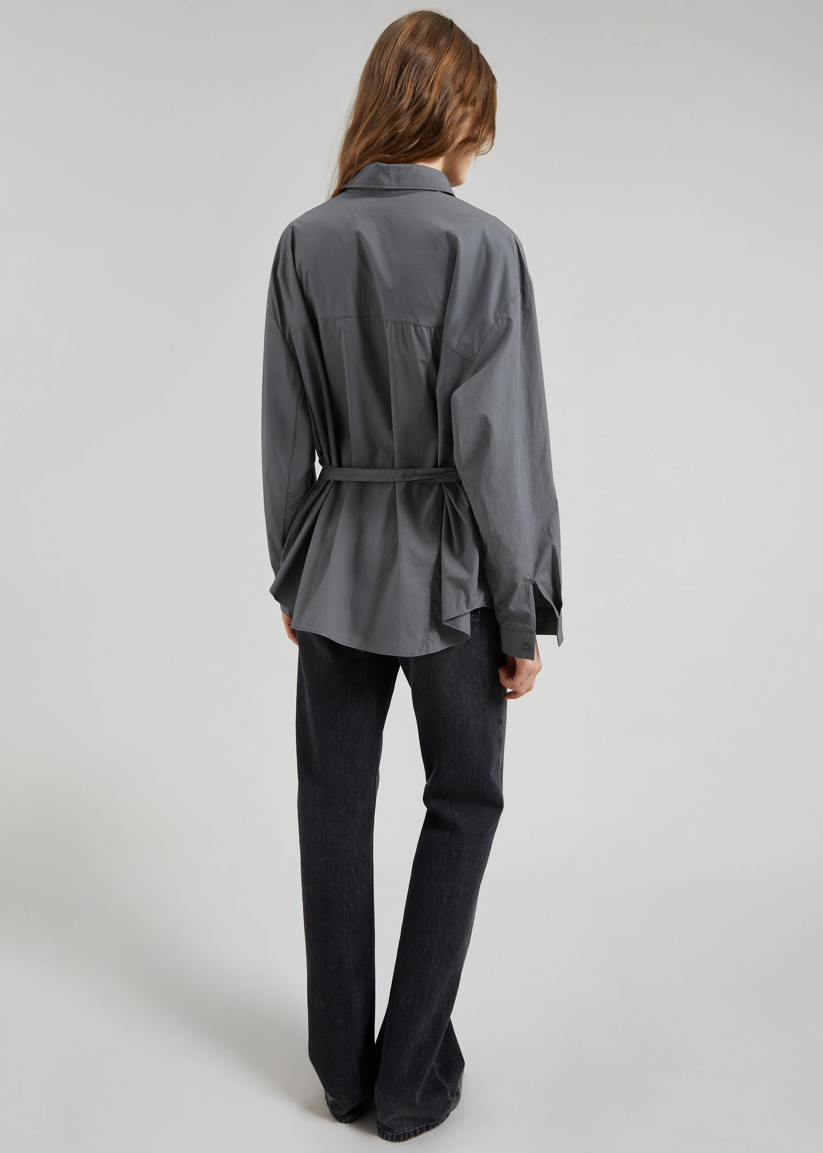 Skara Belted Shirt - Slate Grey - Image 6