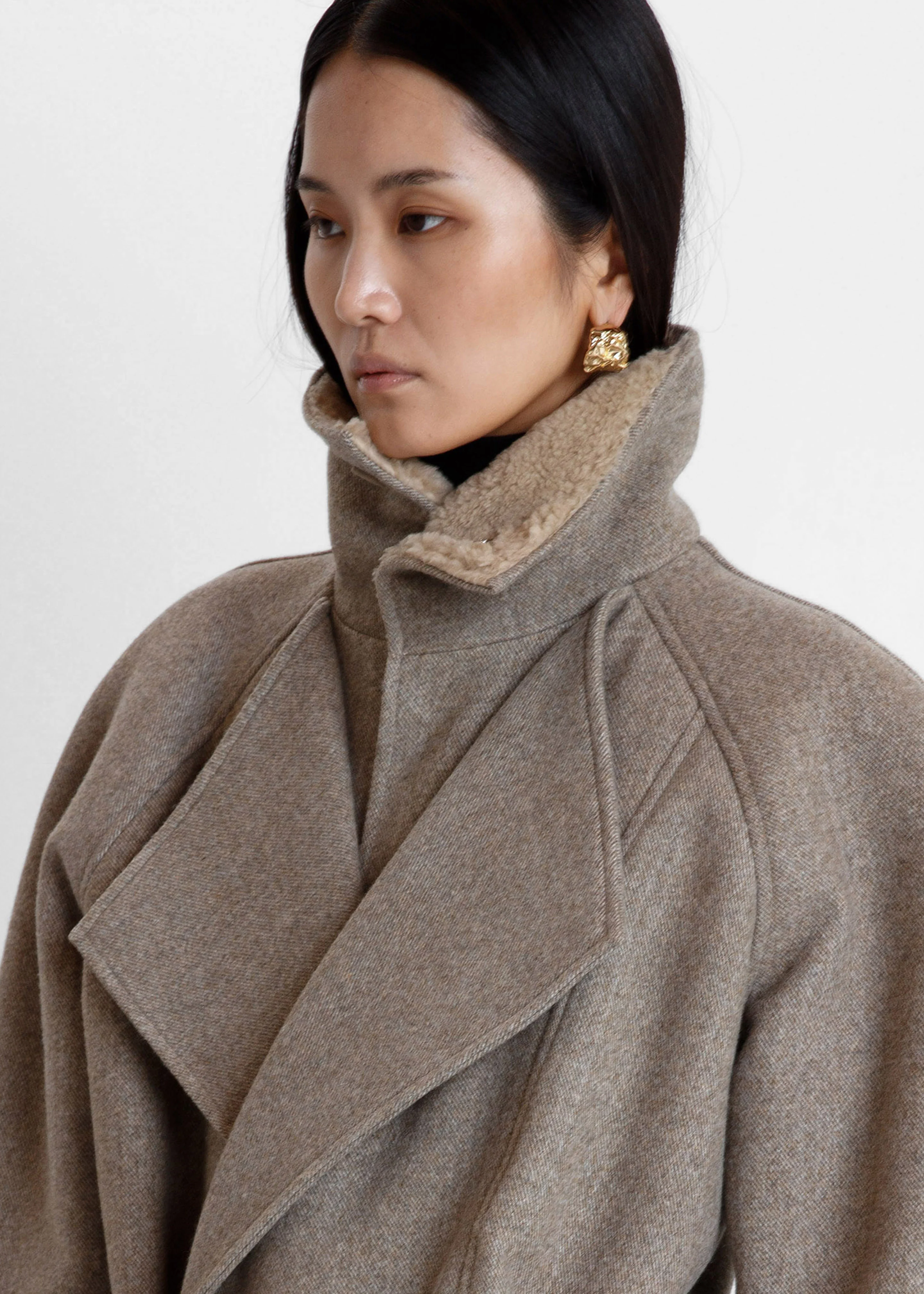 Skive Padded Short Coat - Beige Melange - Image 6