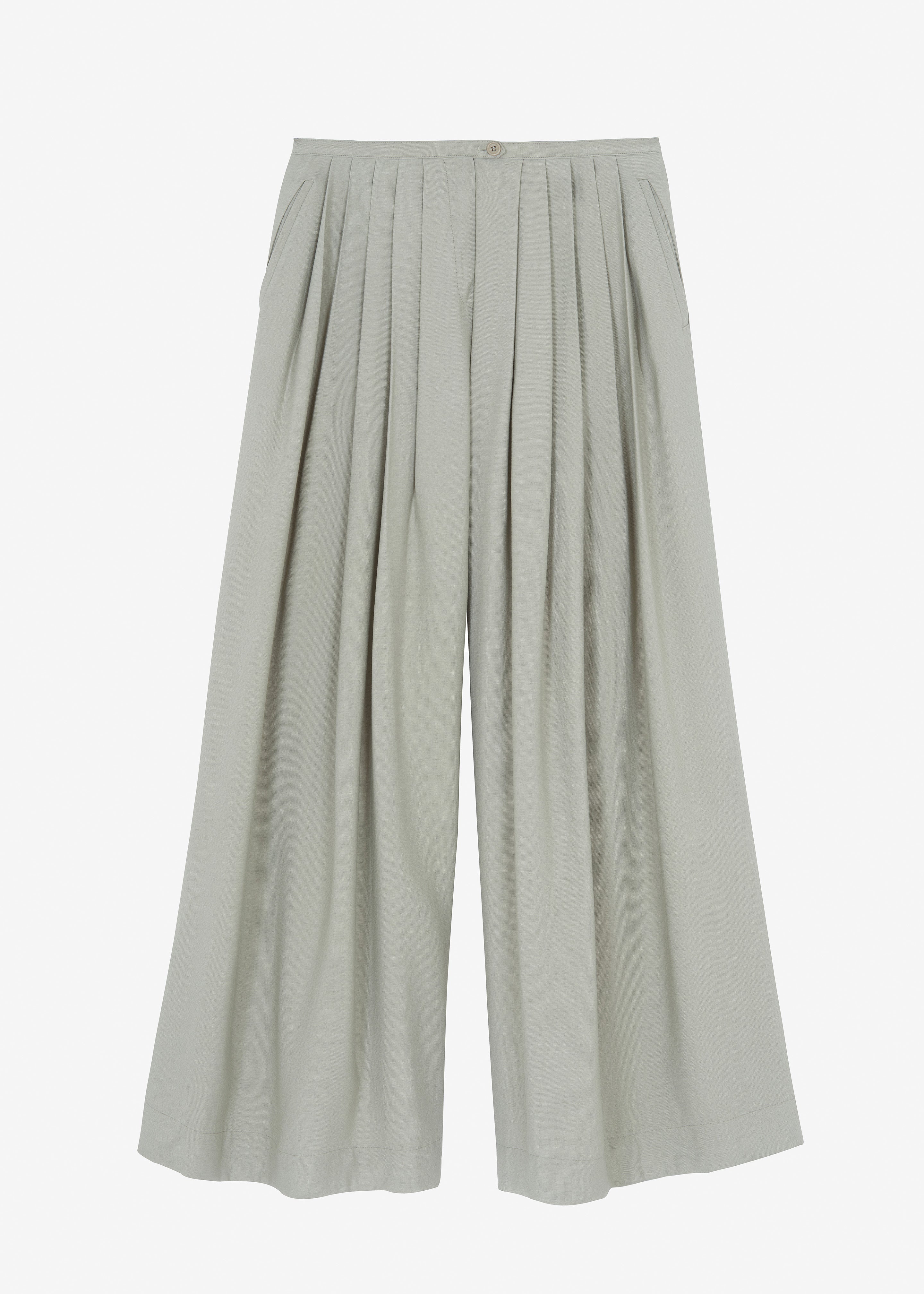 Sloane Wide Leg Trousers - Grey - Image 14