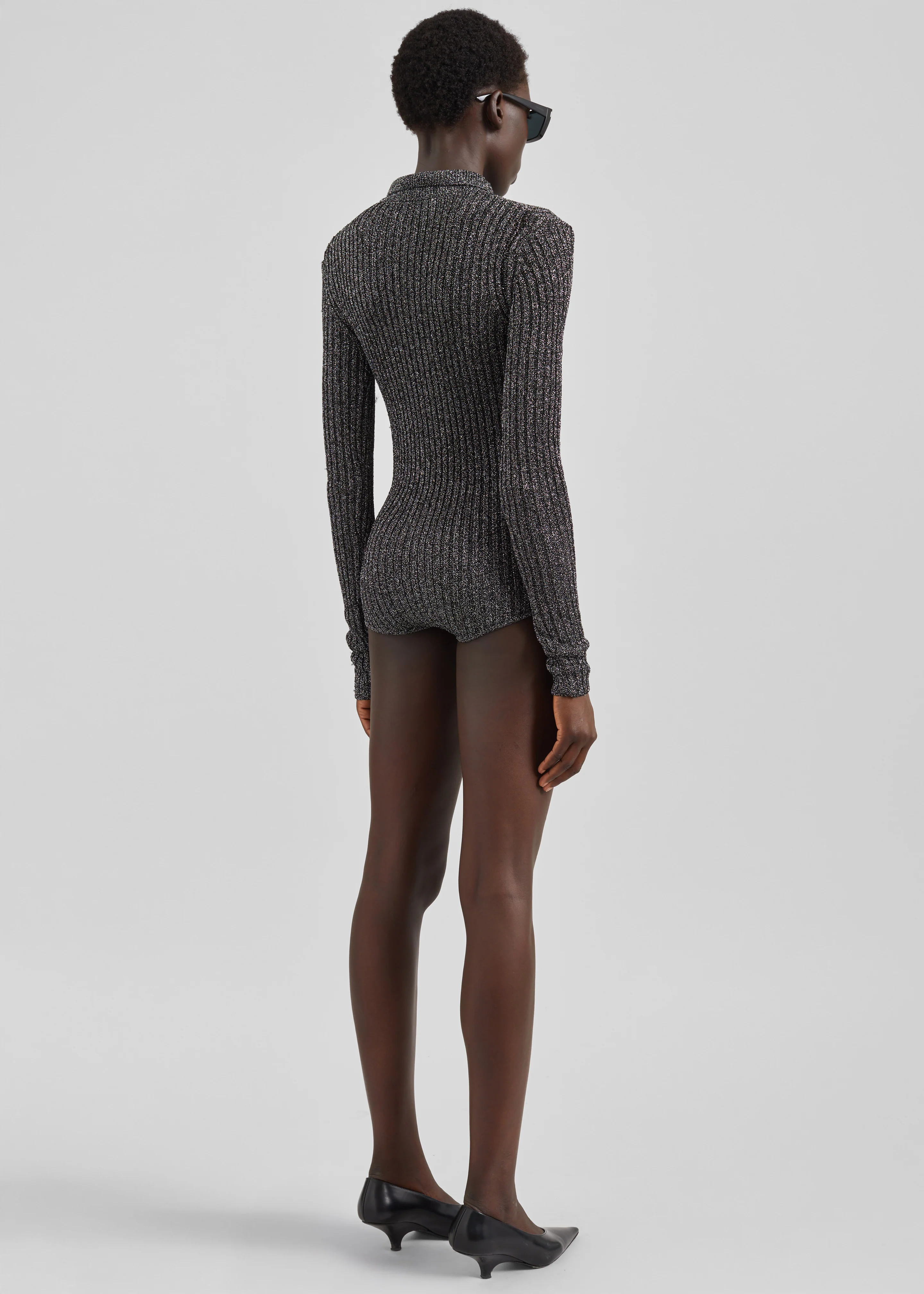 Solana Polo Bodysuit - Black Metallic - Image 10