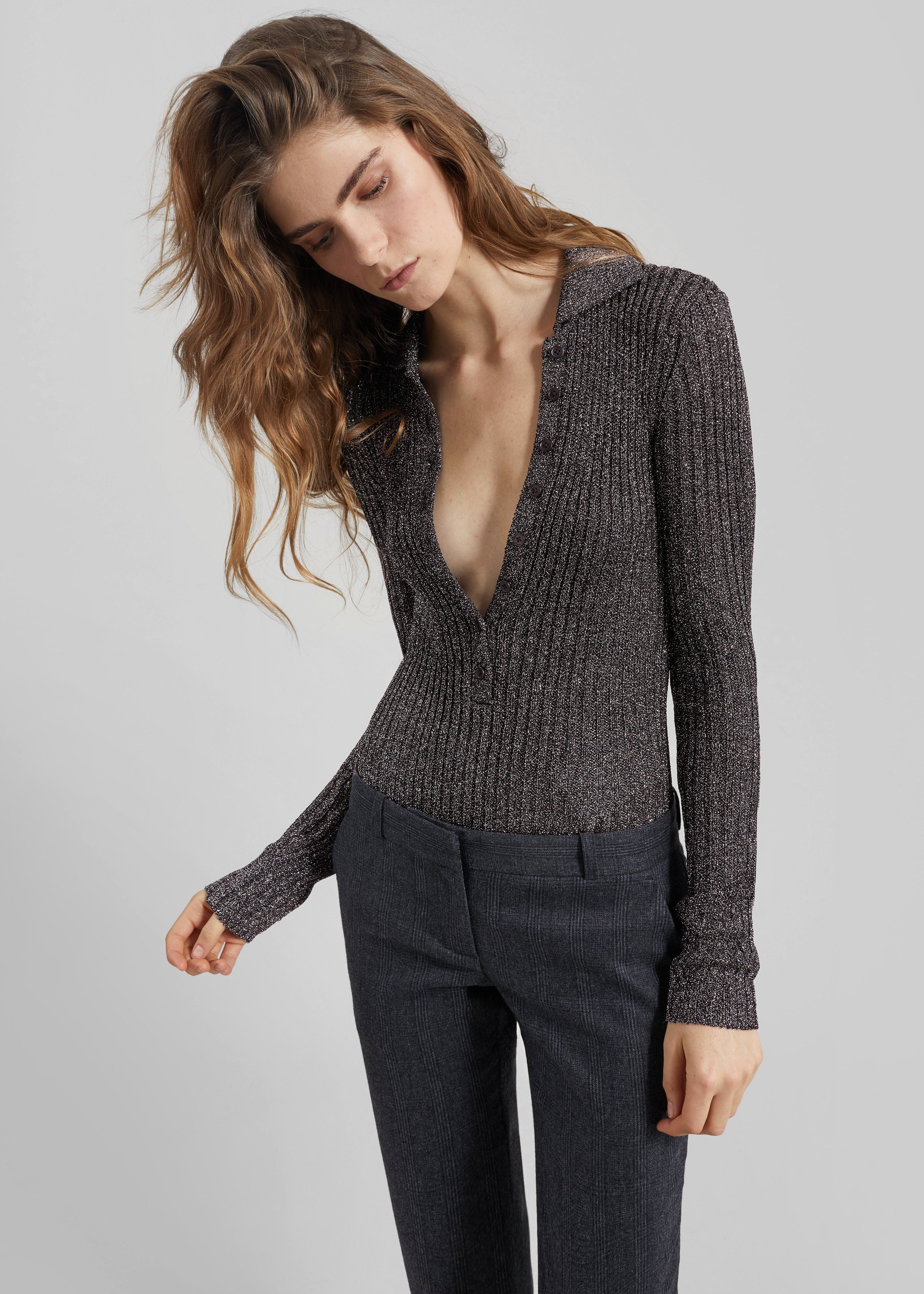 Solana Polo Bodysuit - Black Metallic - Image 7