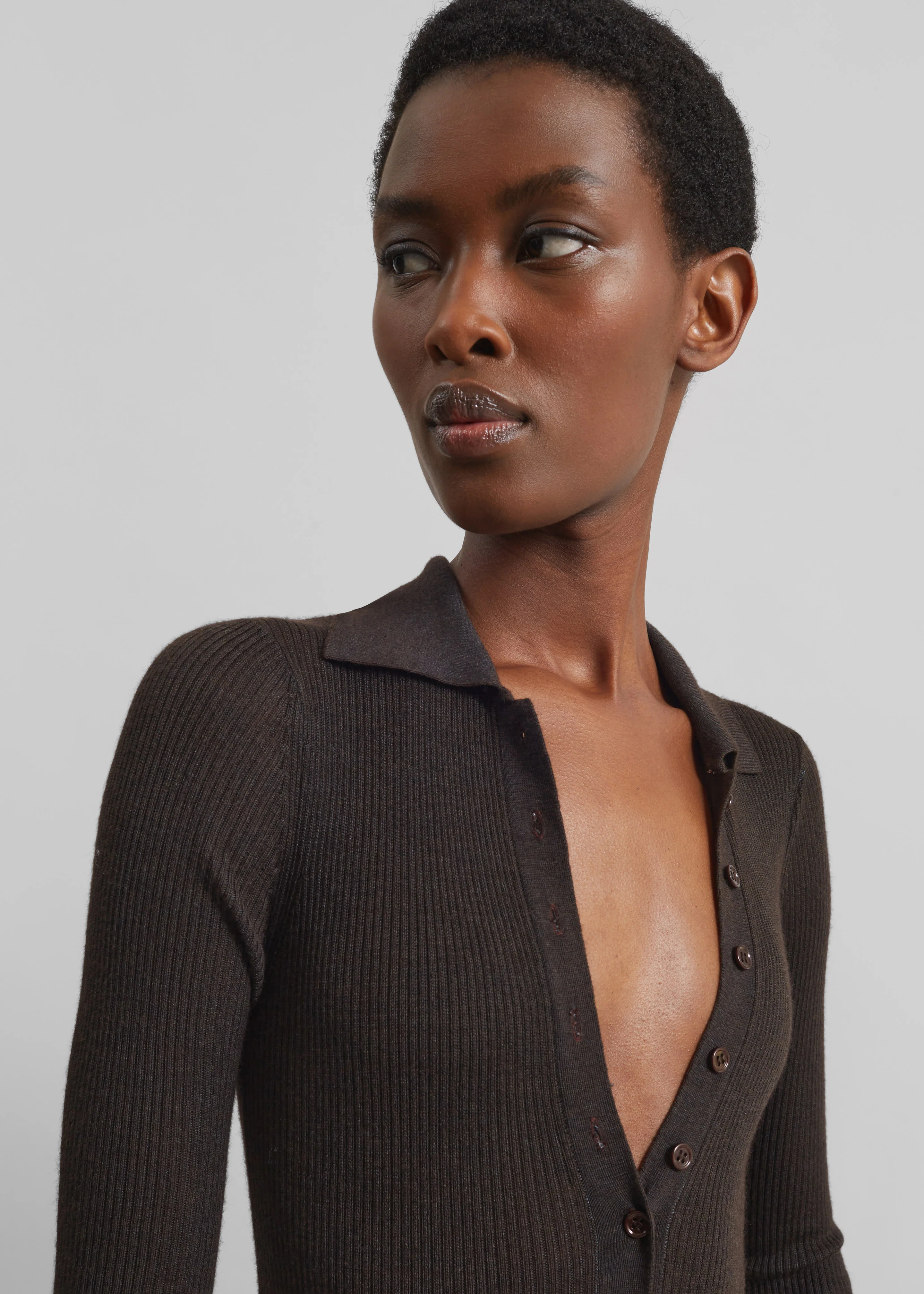Solana Polo Bodysuit - Brown - Image 3