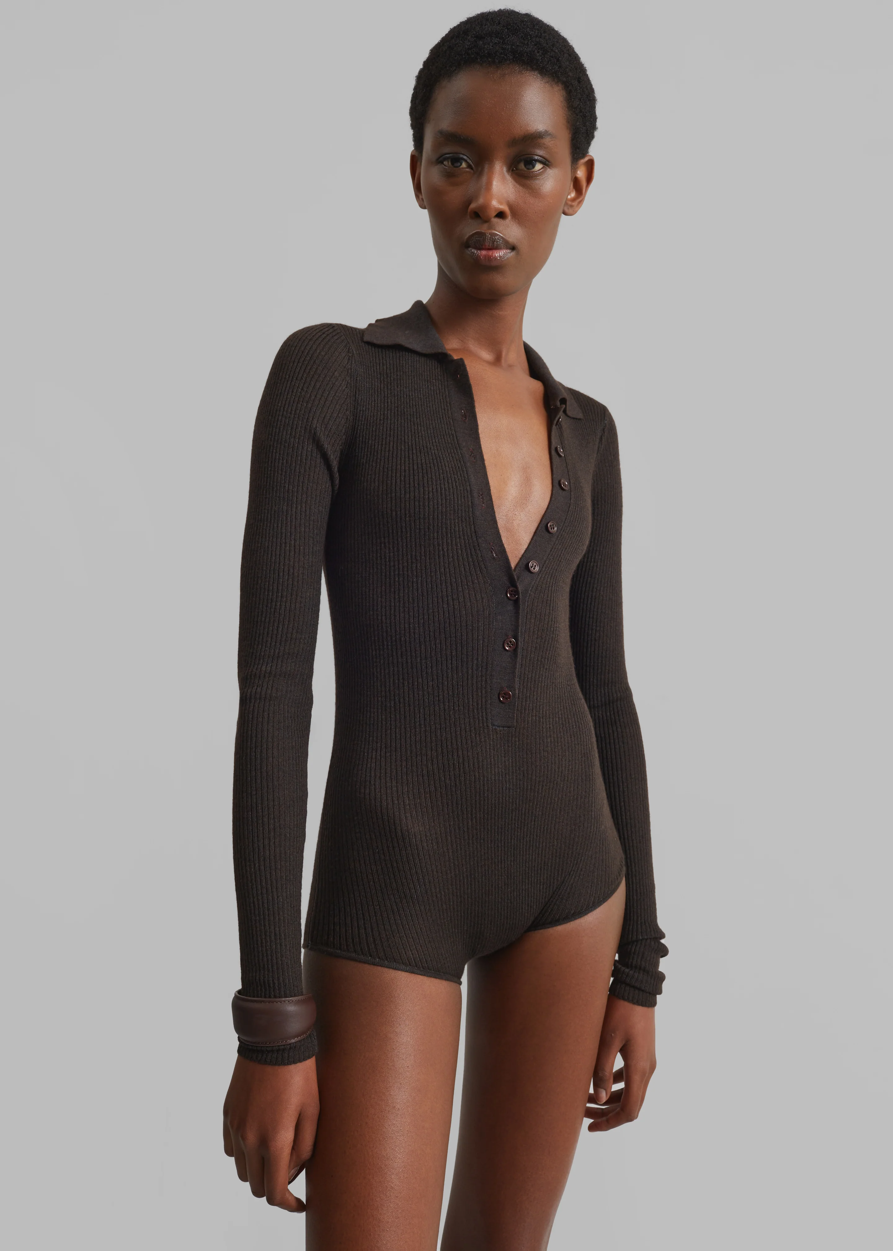 Solana Polo Bodysuit - Brown - Image 6