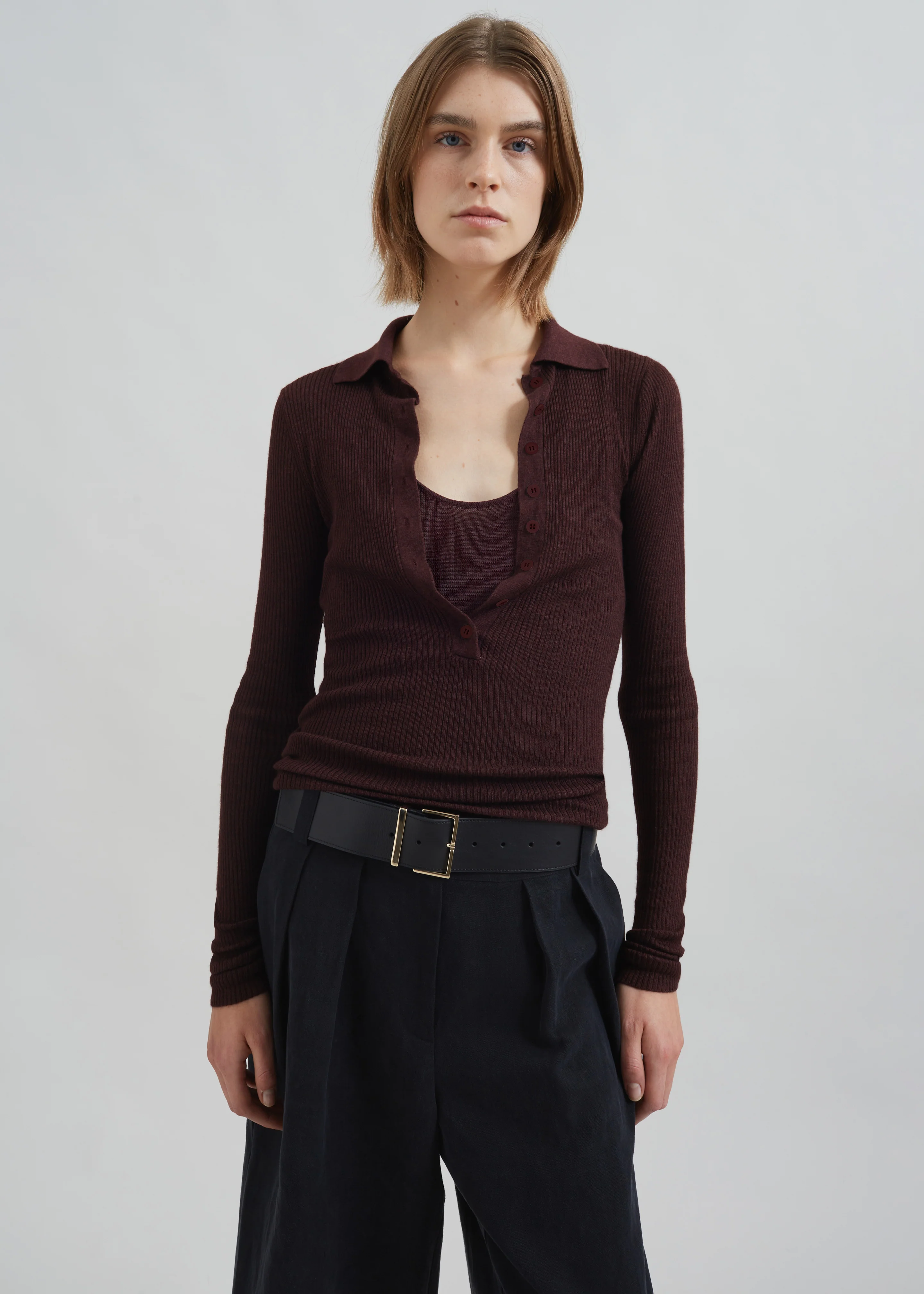 Solana Polo Bodysuit - Burgundy - Image 6