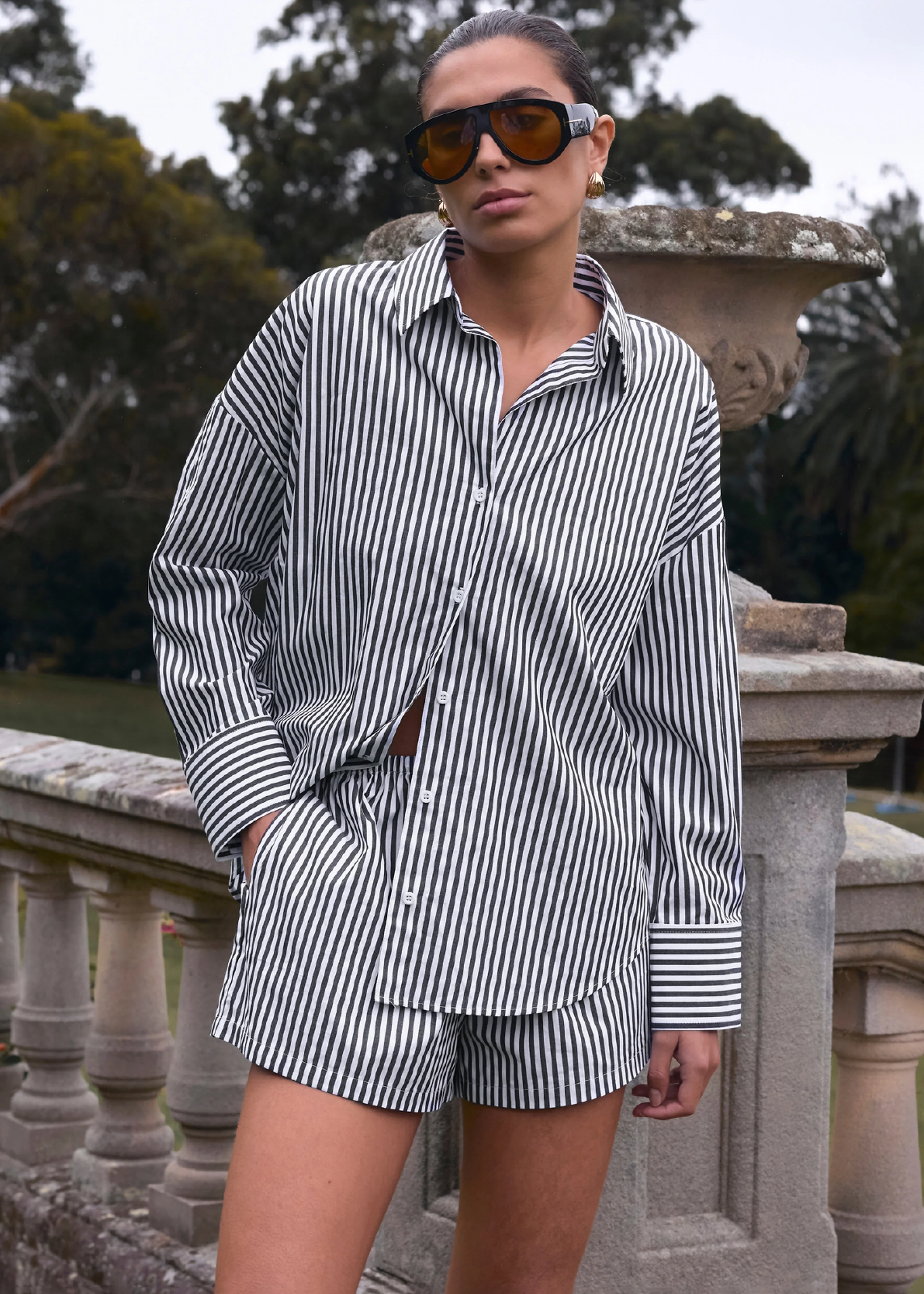 Solaqua Franca Shirt - Noir Stripe - Image 2