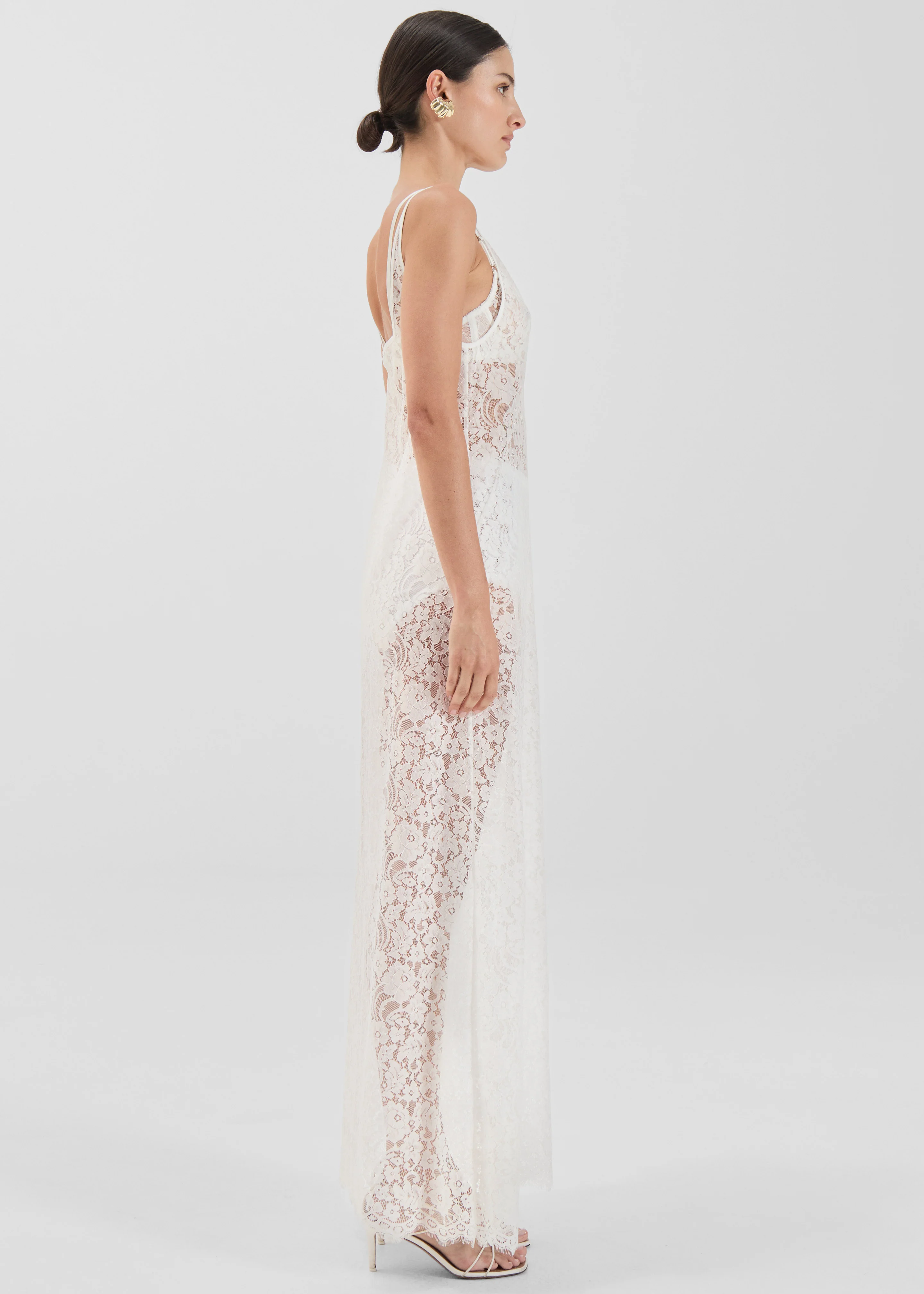Solaqua Georgette Lace Dress - White - Image 6