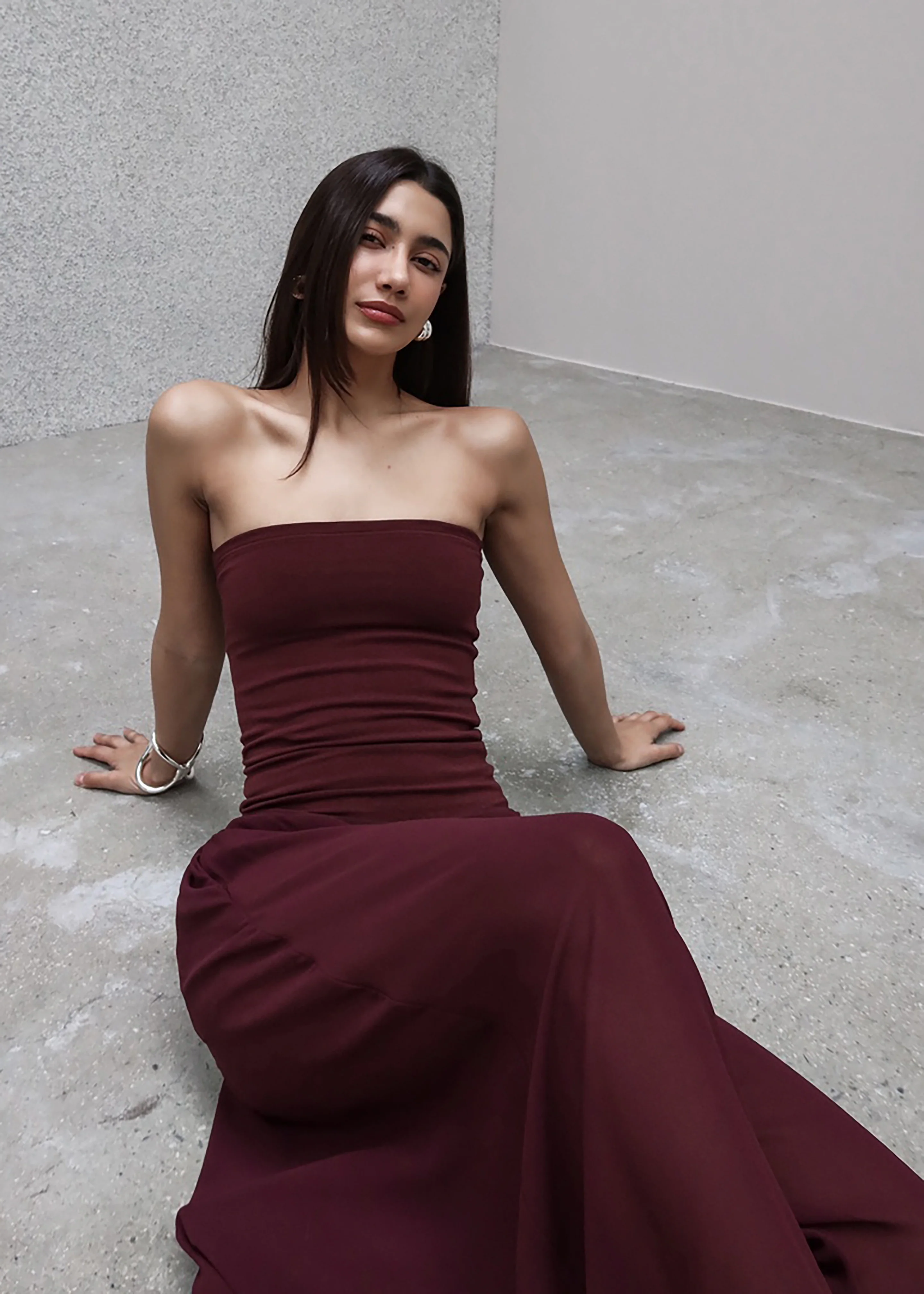 Solrae Tube Top - Burgundy - Image 8